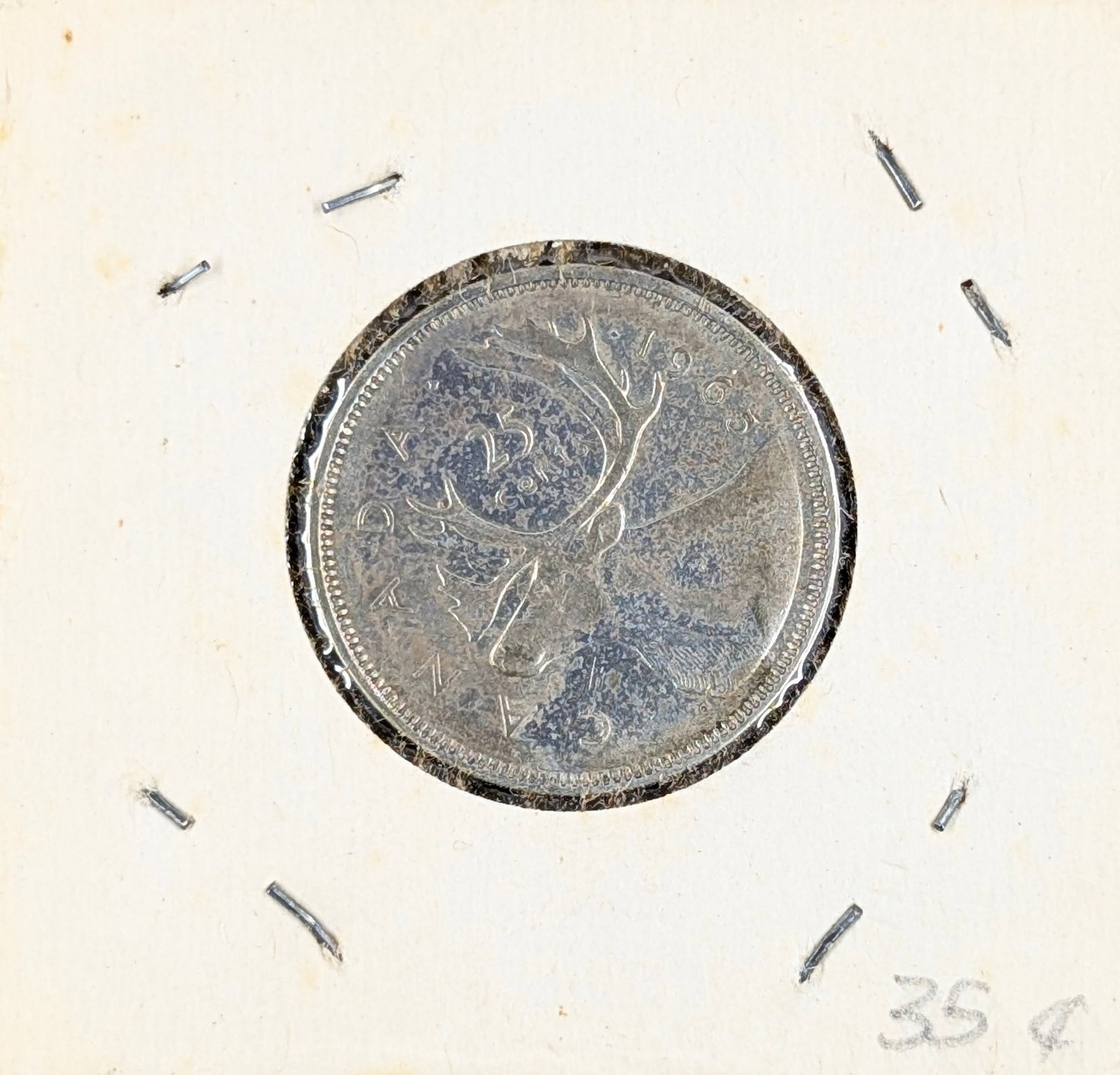 1965 Silver Canadian Quarter: 80% Silver 