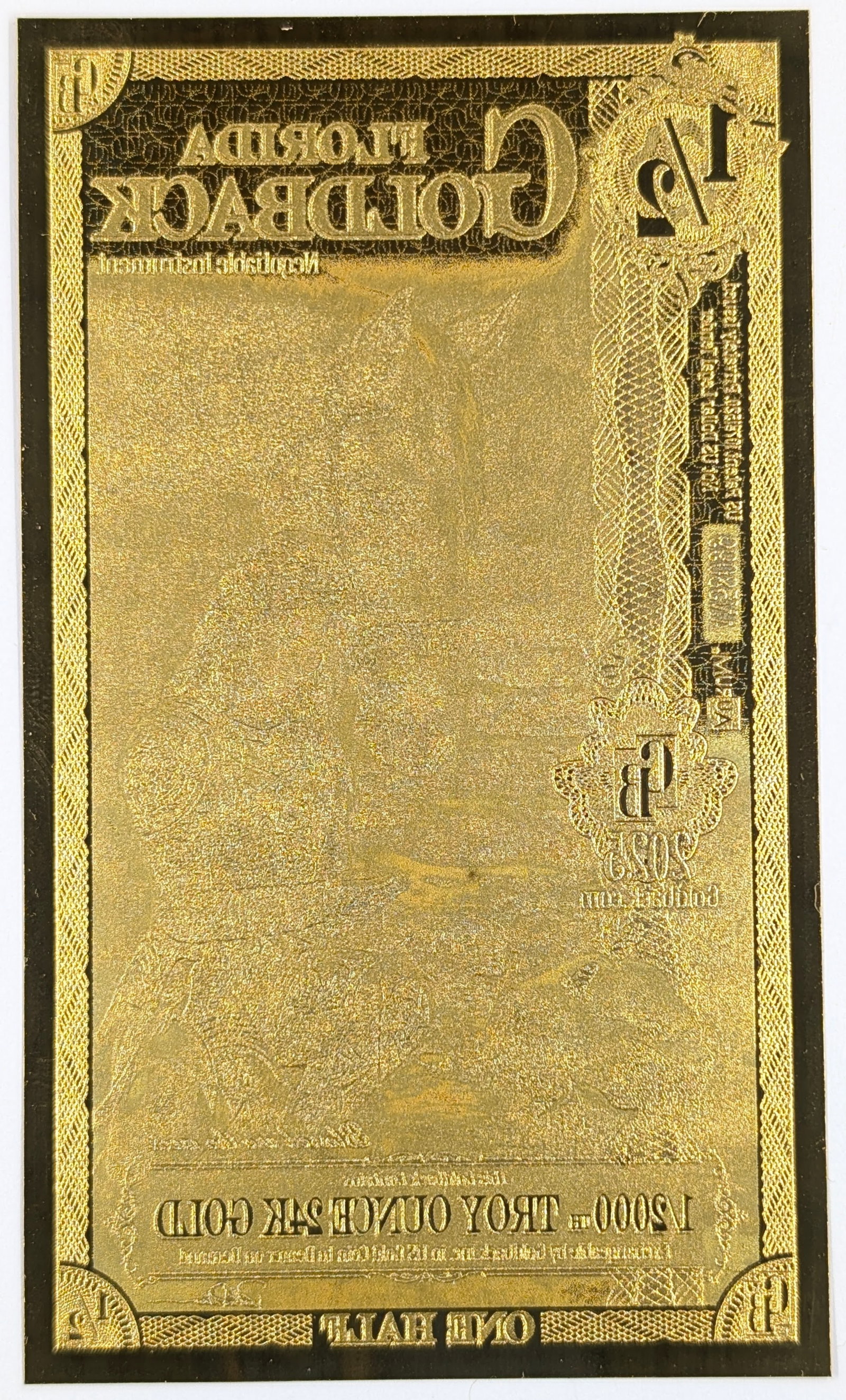 2025 1/2 Florida Goldback 1/2000th Troy Ounce 24K Gold - 2