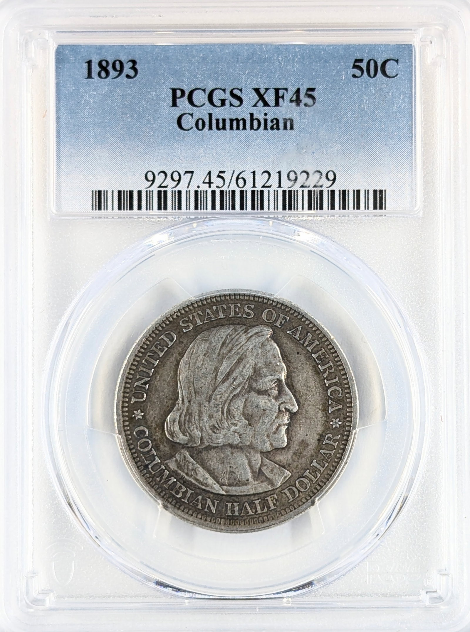PCGS 1893 XF45 Silver Columbian Half Dollar: Silver 