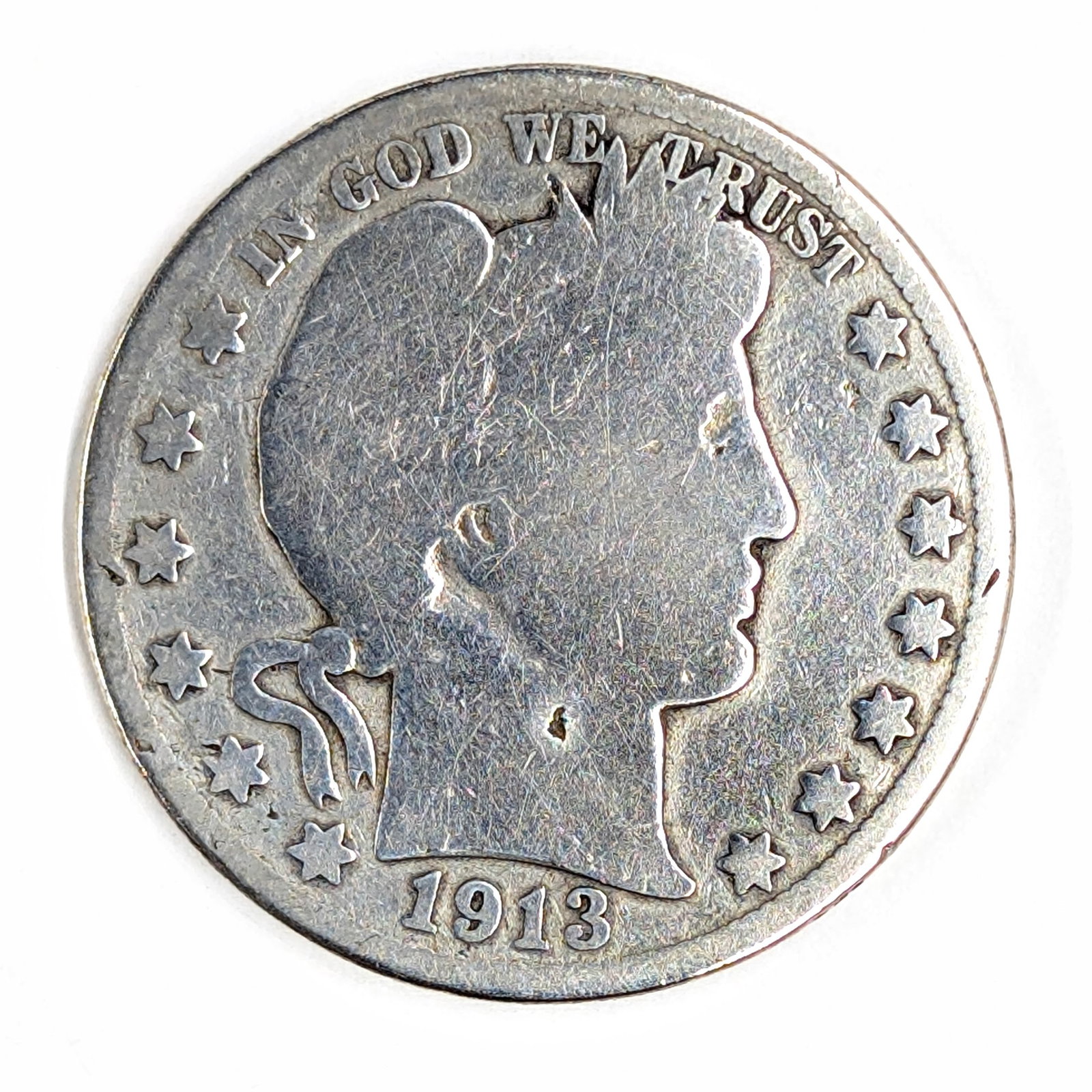 1913 Silver Barber Half Dollar: _ 