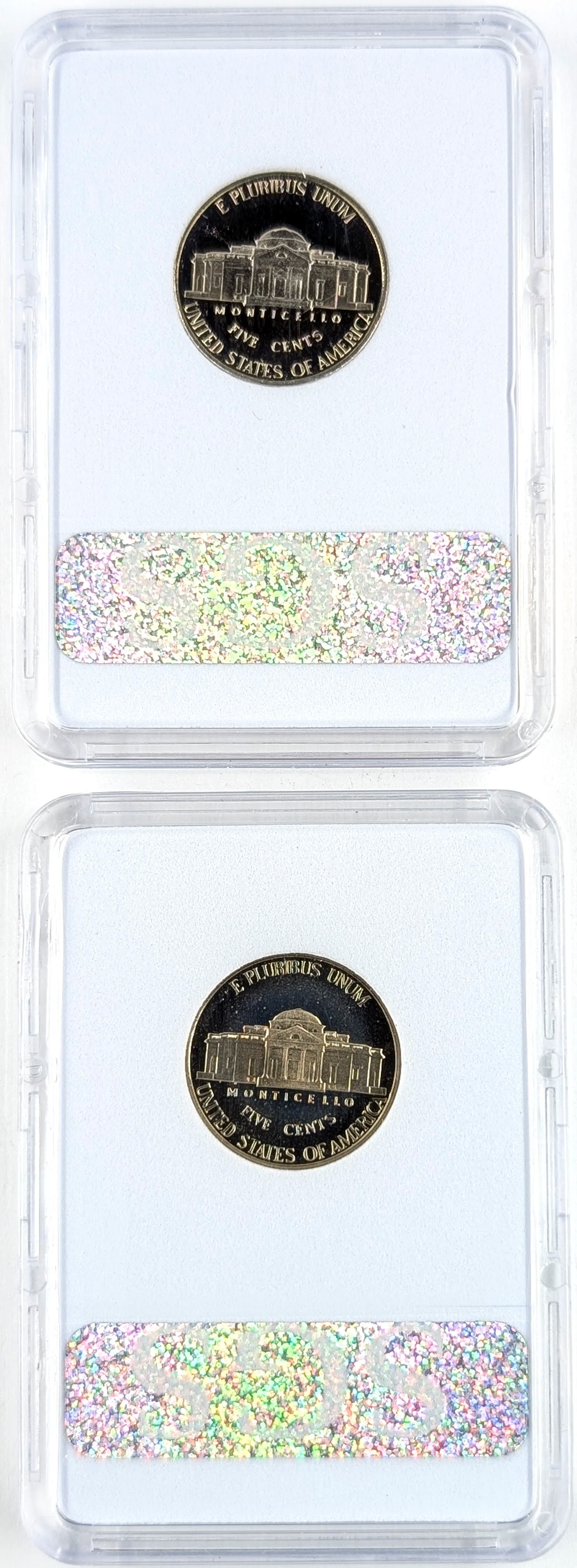 Lot of 2 SGS PR70CAM Jefferson Nickels- 1995-S, 2003-S - 2