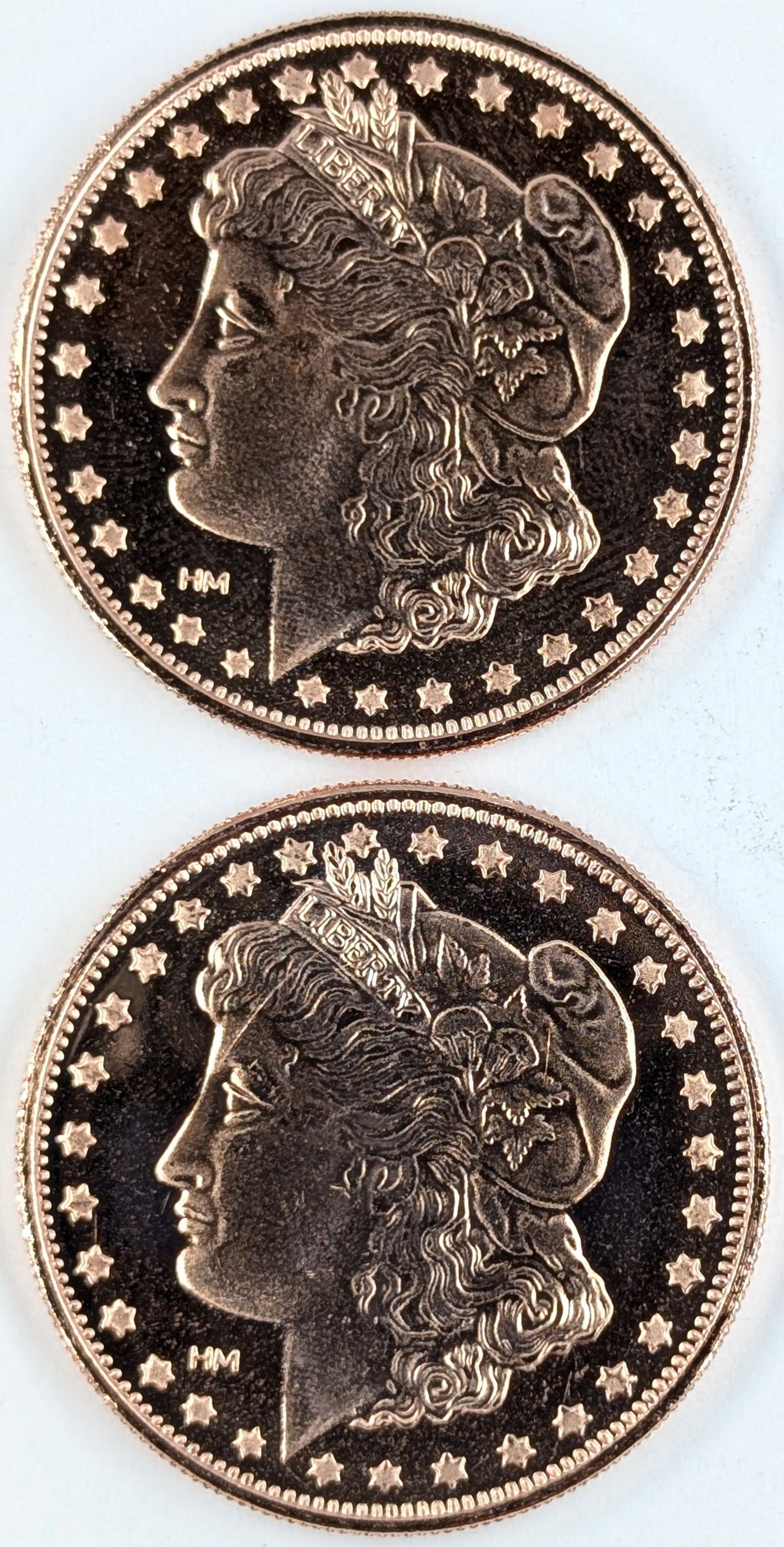 Lot of 2- 1 Ounce Fine .999 Copper Round- Morgan (1 of 2)
