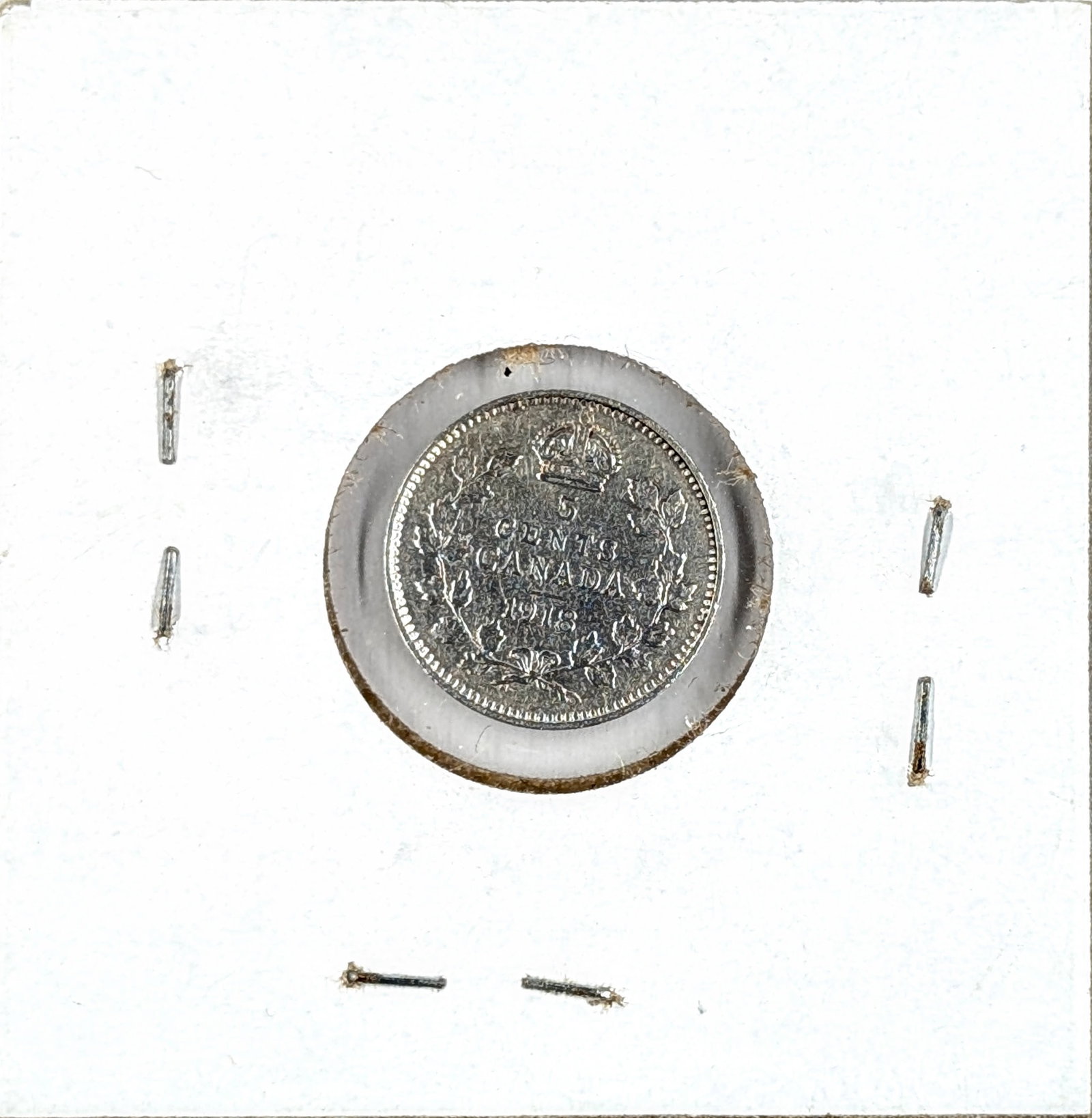 1918 Silver Canadian Five Cent - 2