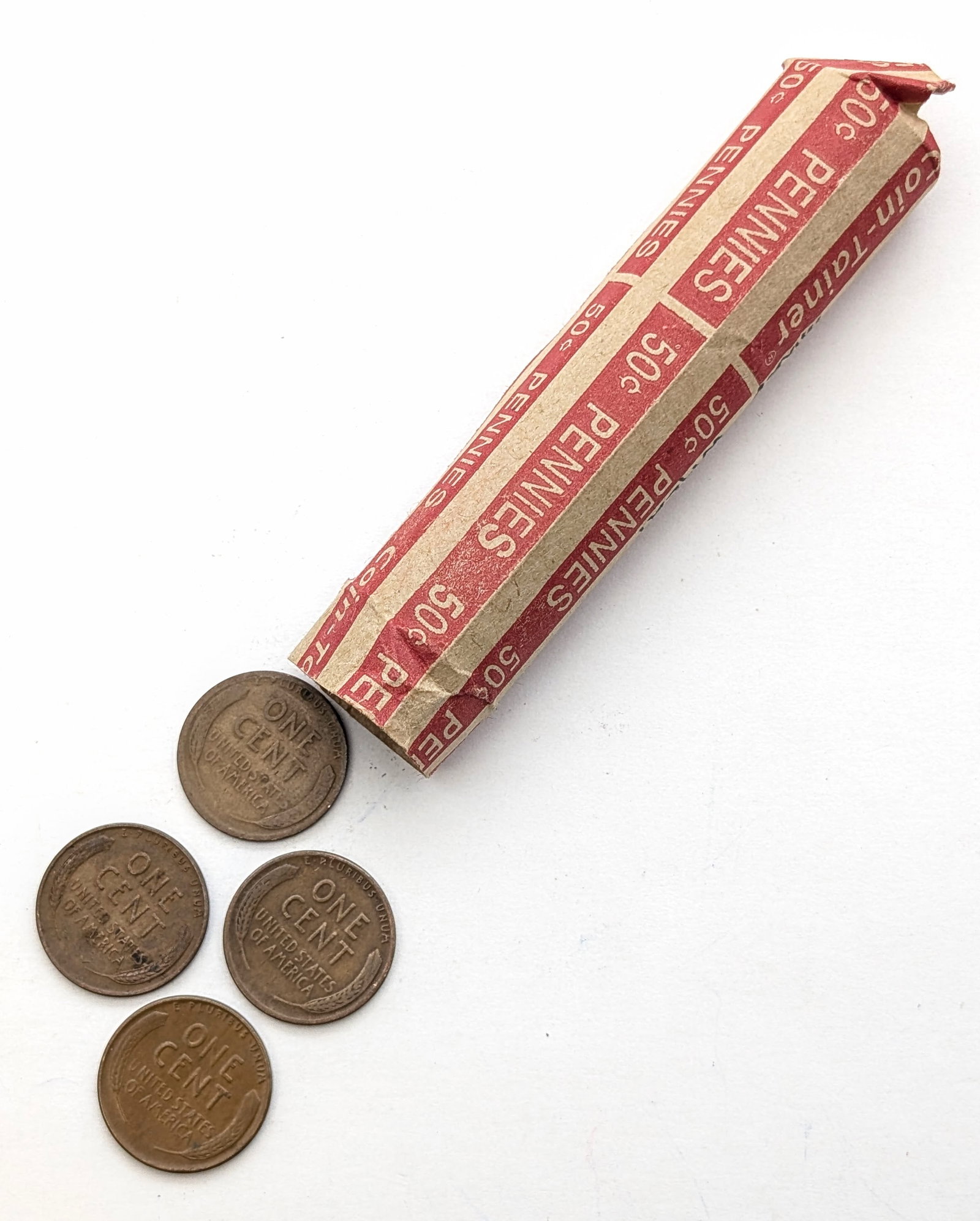 Roll of 50 Mixed Wheat Cents - 2