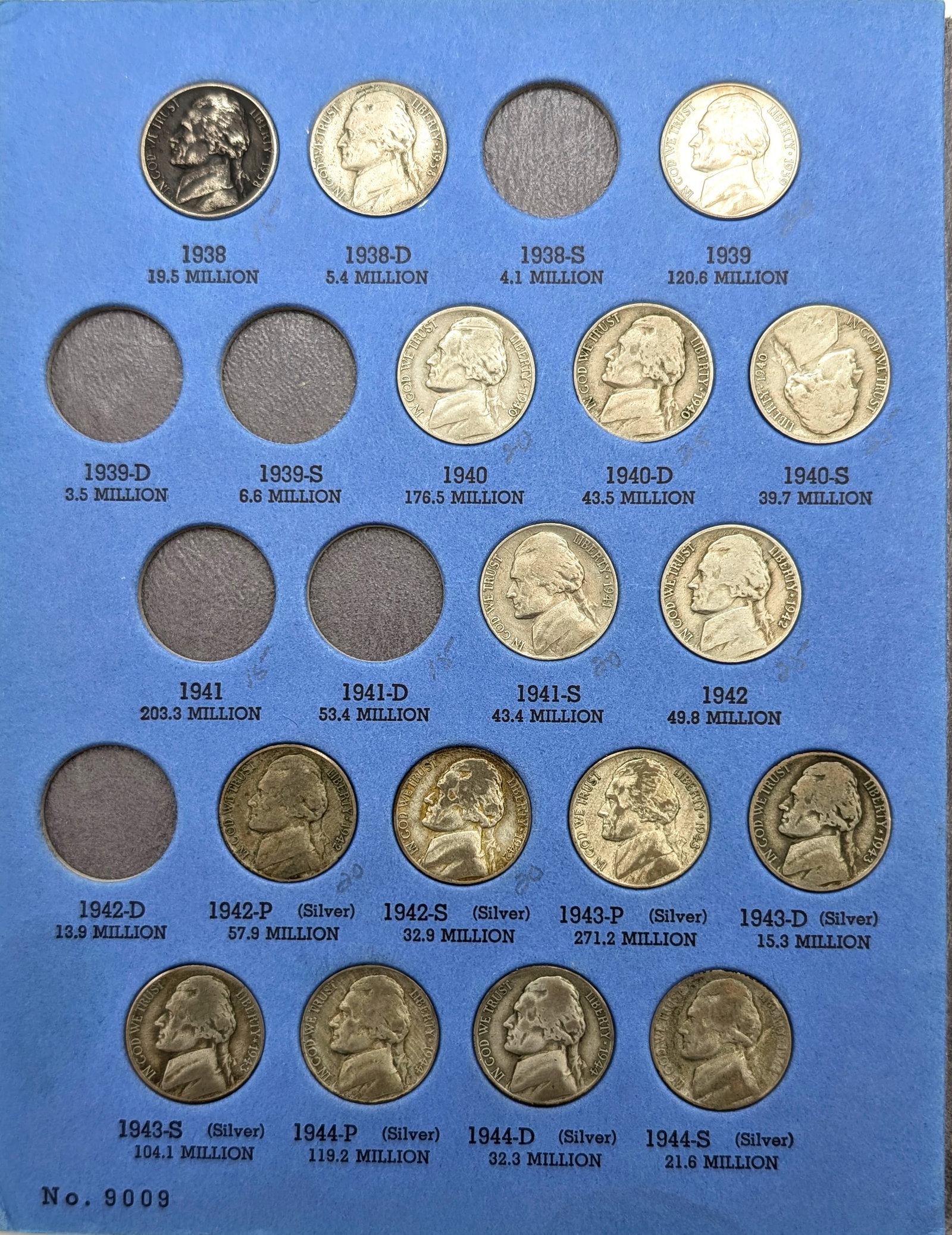 Jefferson Nickel Collection Starting 1938 Coin Album - 2