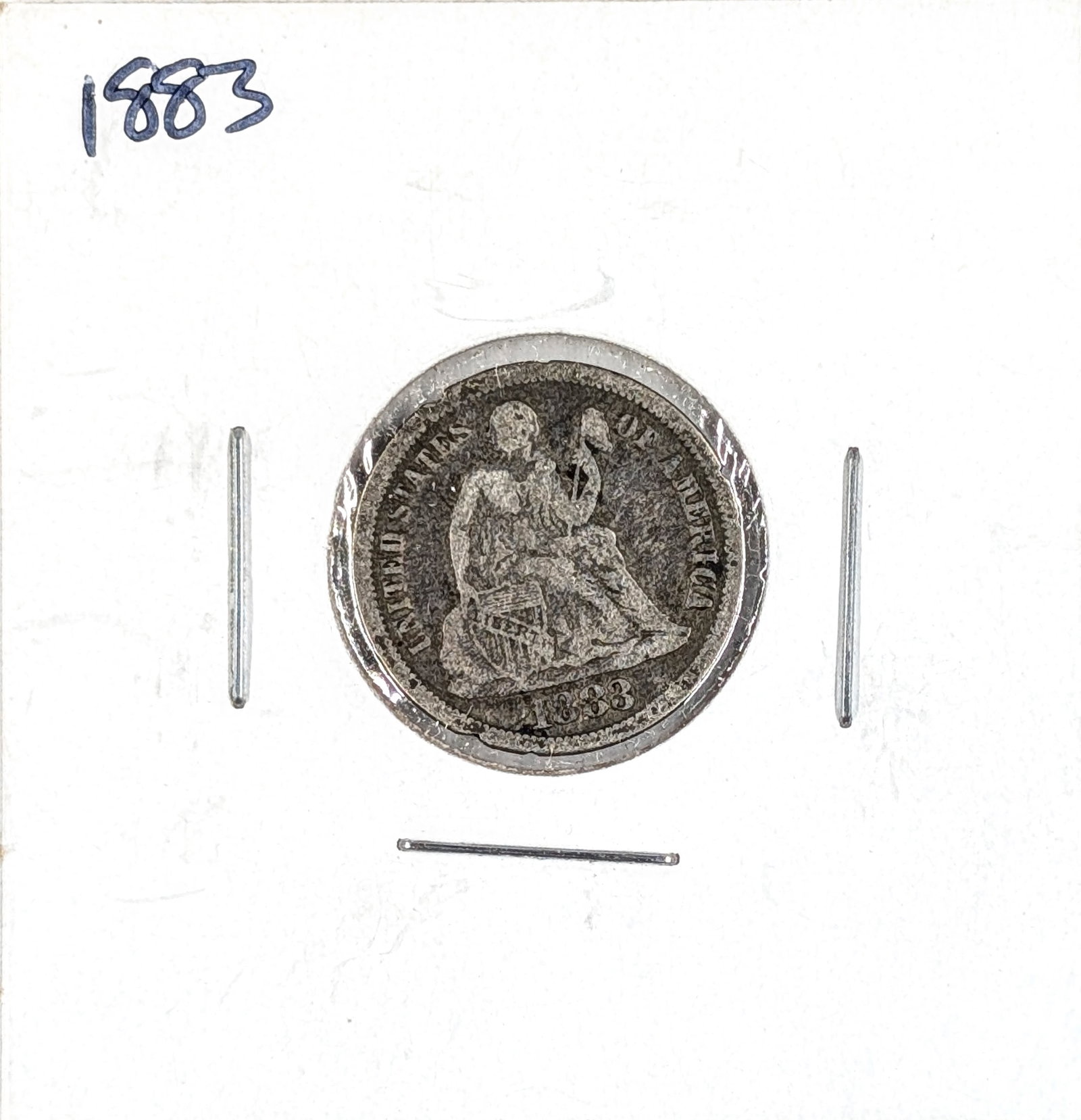 1883 Silver Seated Liberty Dime: _ 