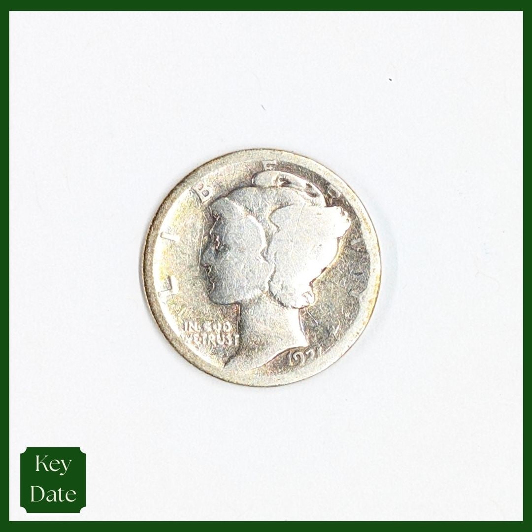 FEATURE 1921 Silver Mercury Dime - KEY DATE: FEATURE 