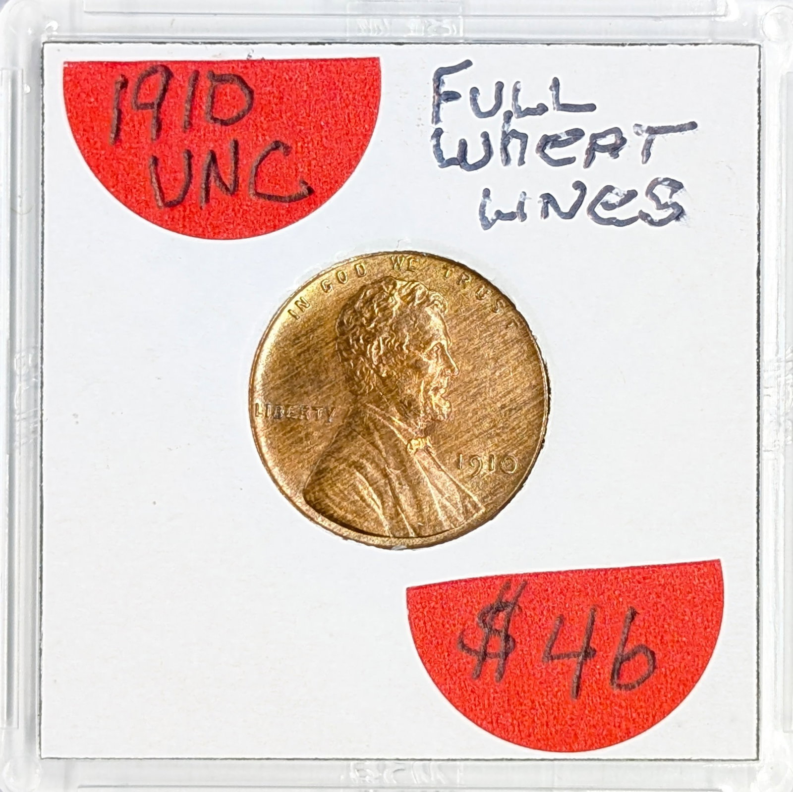 1910 Wheat Cent - Full Wheat Lines: Coin 