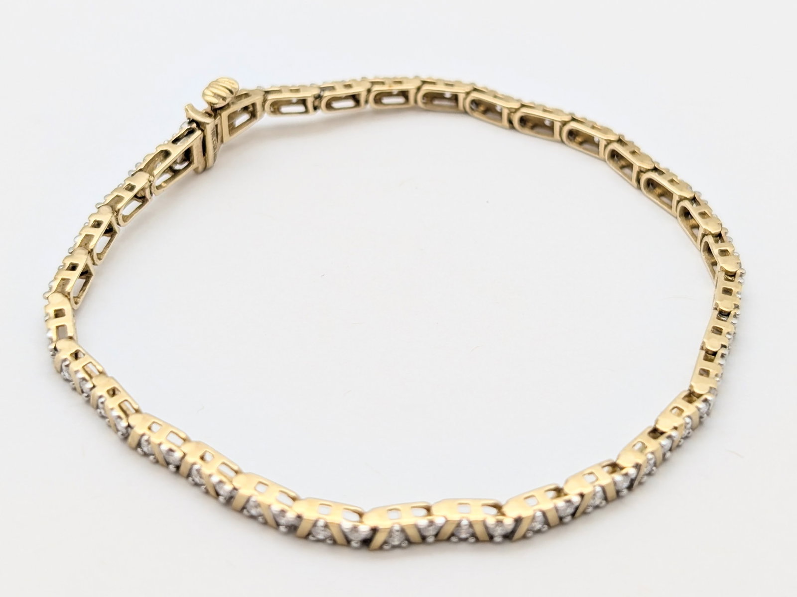 Helzberg Diamonds - 10K Gold Diamond Ladies Tennis Bracelet - 2