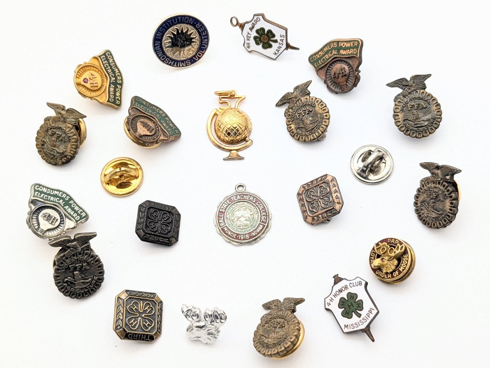 Large Lot of Vintage Pins/Pendants - 4-H, FFA, Smithsonian, etc.: Jewelry 