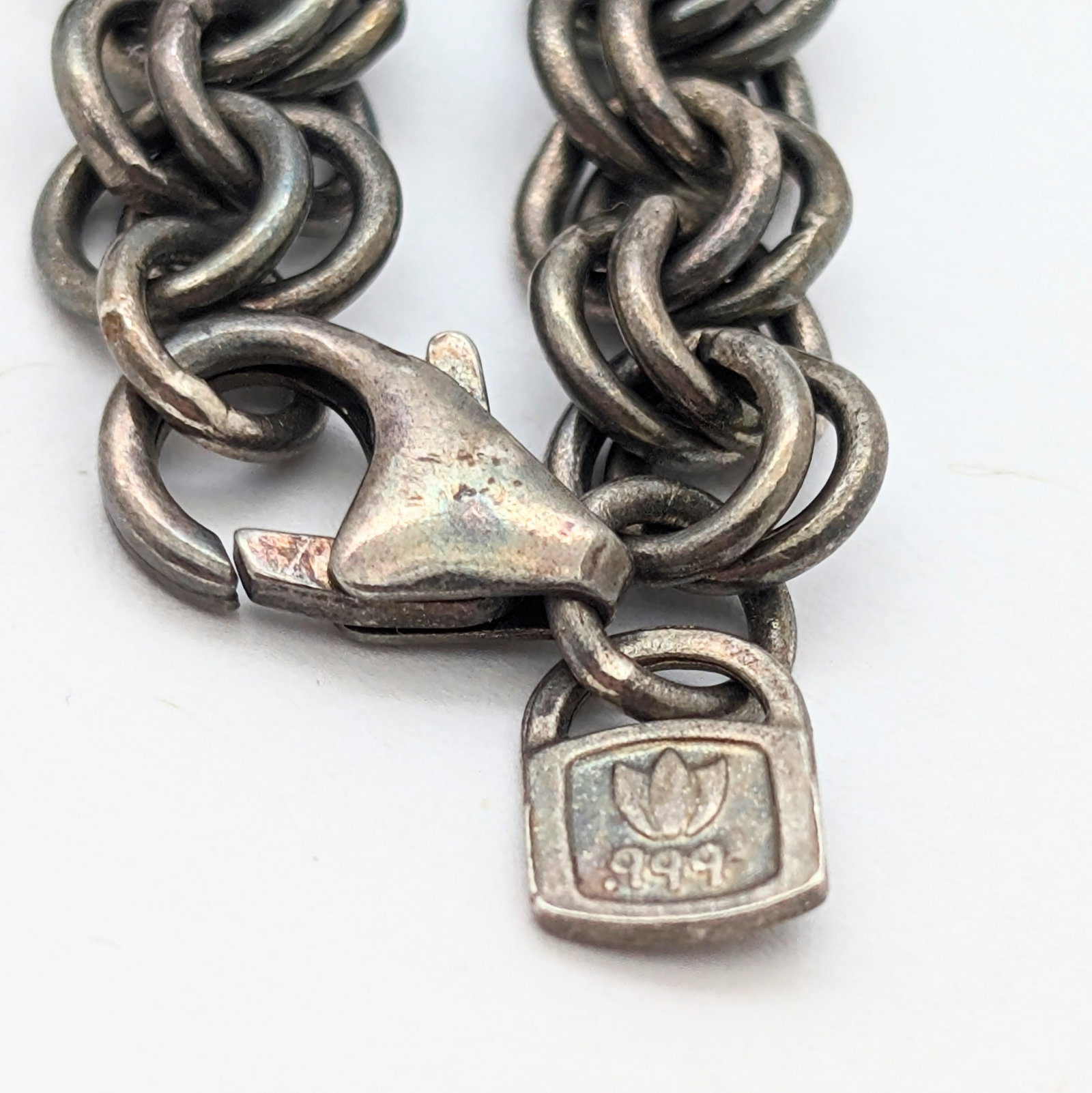 Sterling Silver Double Rolo Link Chain Necklace - 30.42g - 4