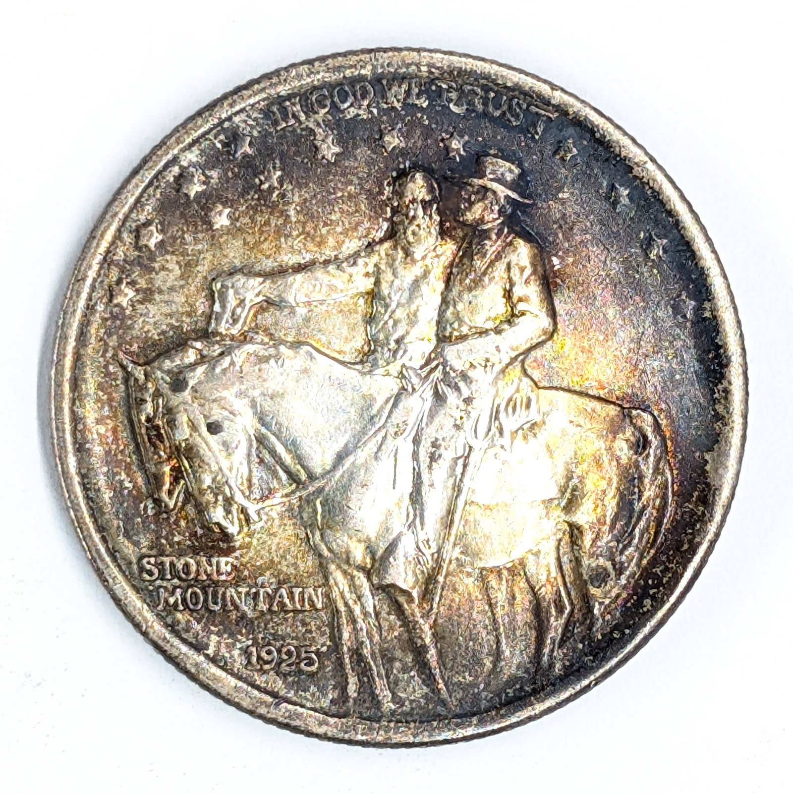 1925 Silver Stone Mountain Half Dollar - Toned - 2