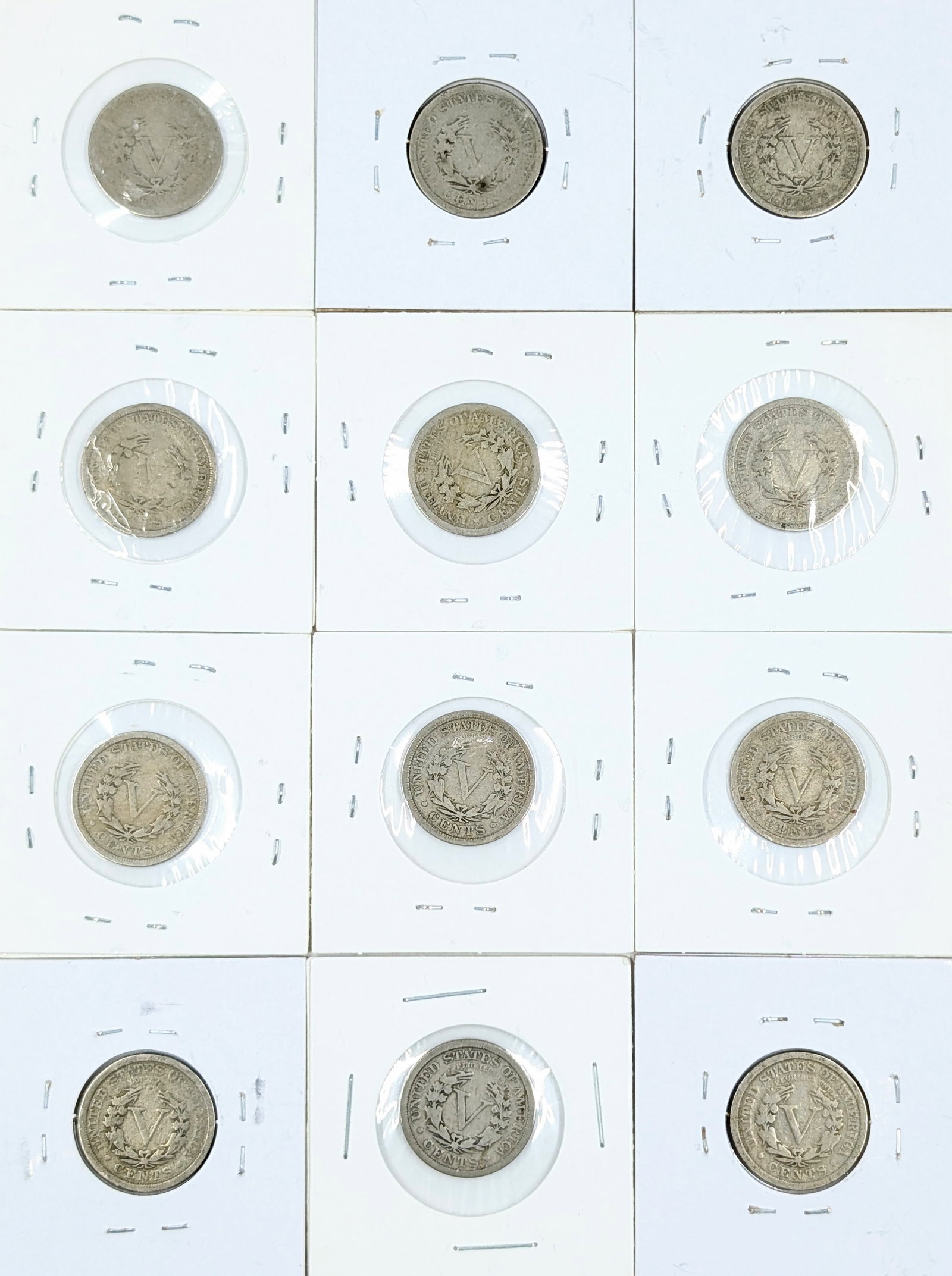 Lot of 12 Liberty V Nickels - 1900-1912 - 2
