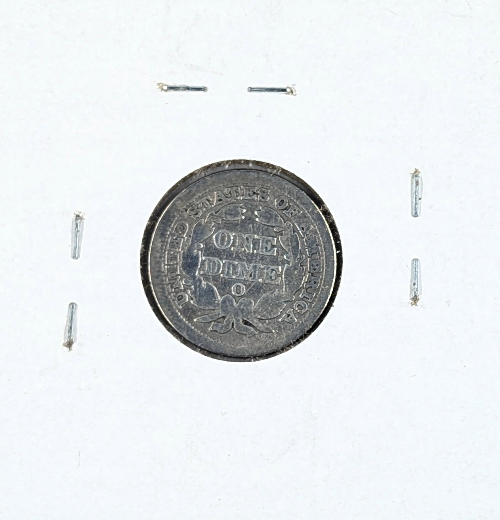 1857-O Silver Seated Liberty Dime - 2