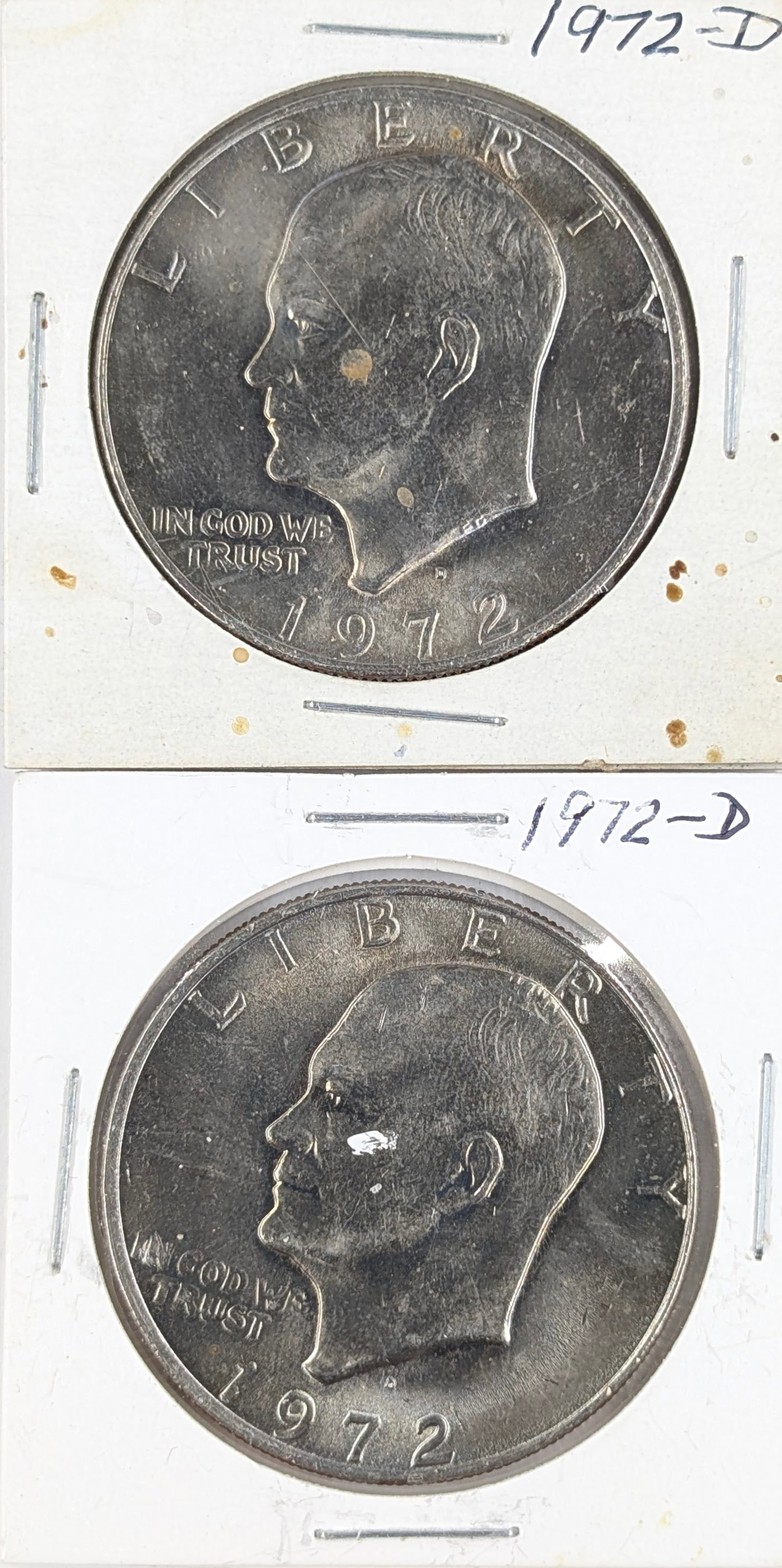 Lot of 2 Eisenhower "Ike" Dollars - Both 1972-D (1 of 2)