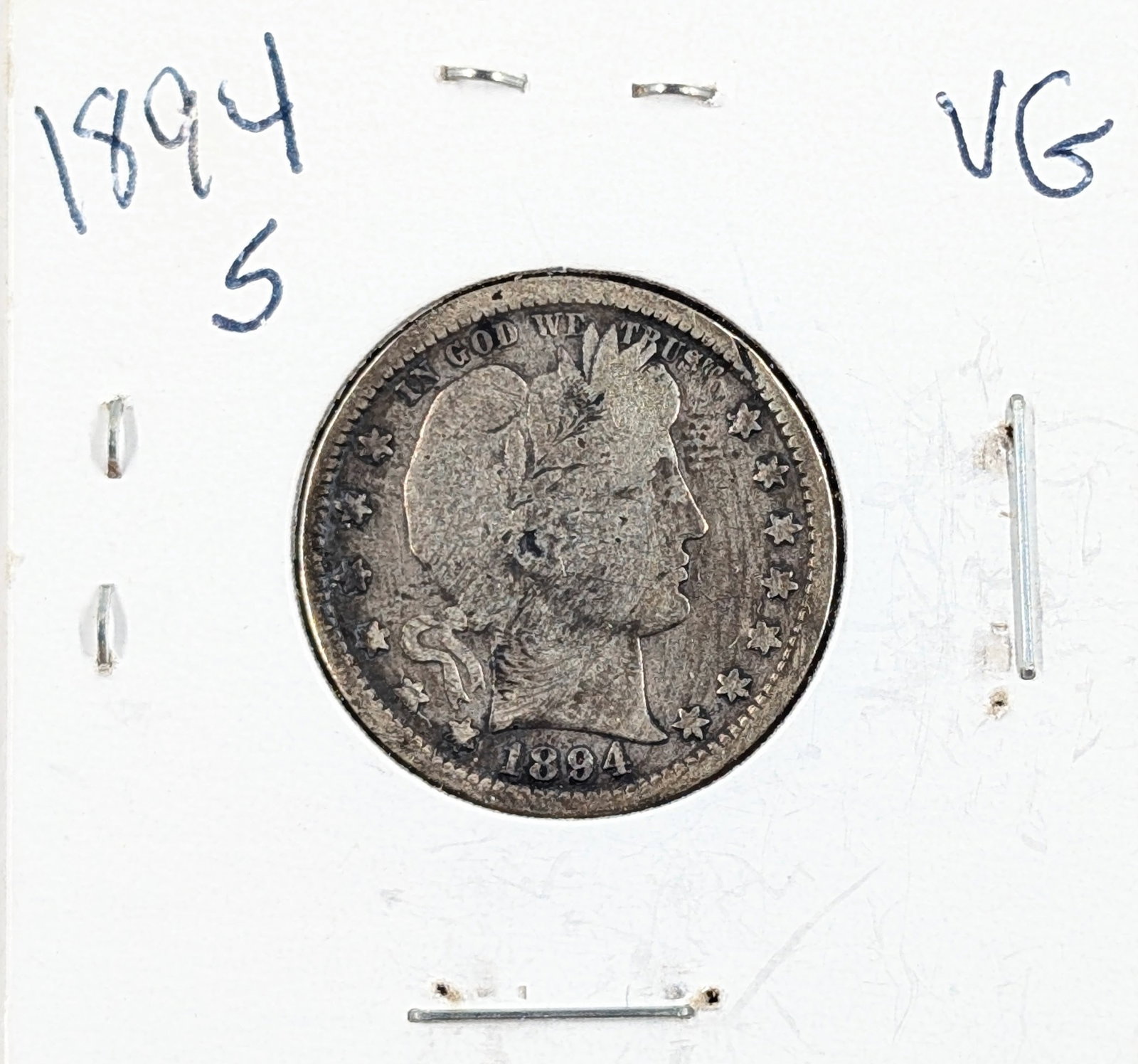 1894-S Silver Barber Quarter (1 of 2)