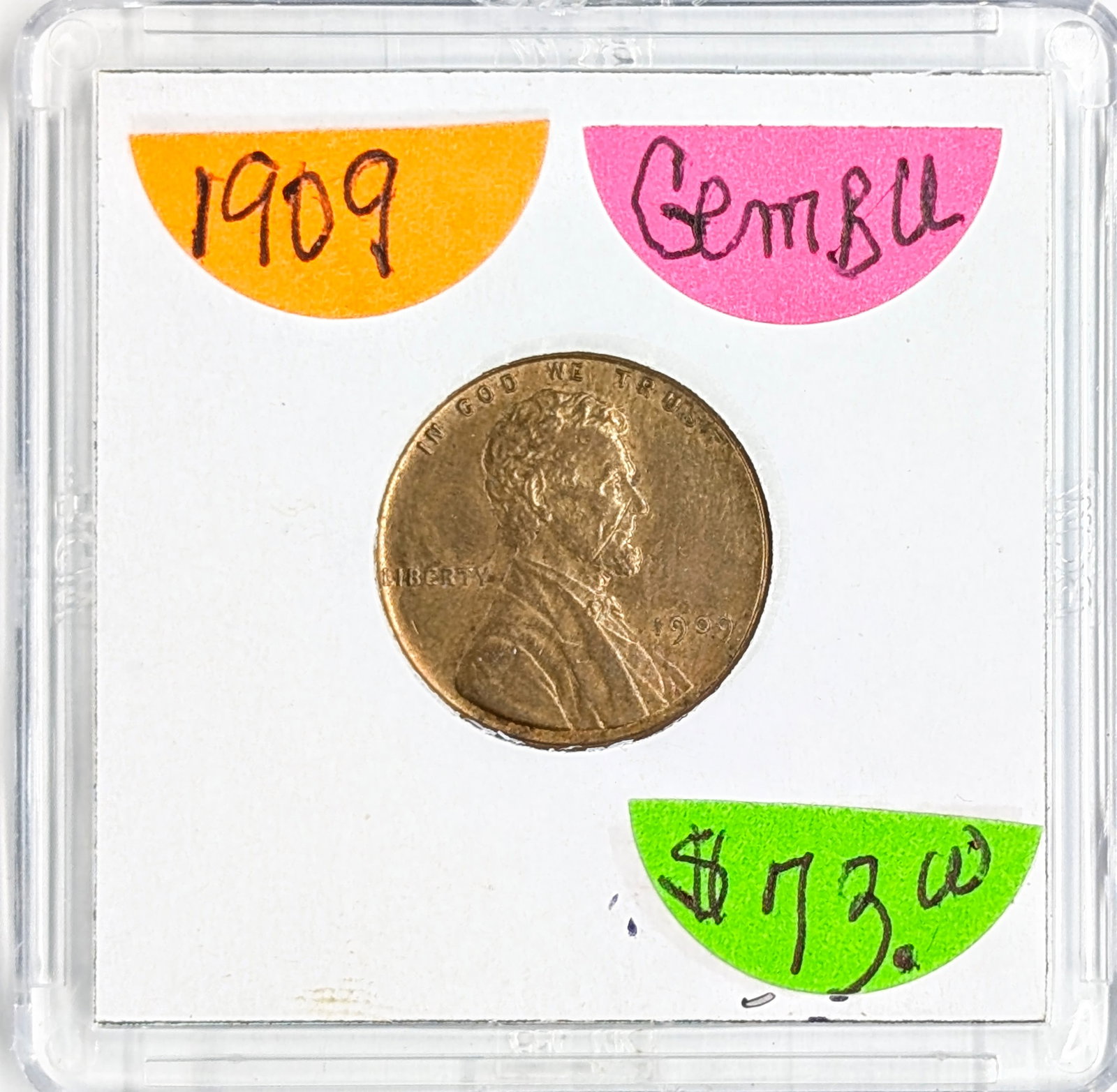 1909 Wheat Cent - AU: Coin 