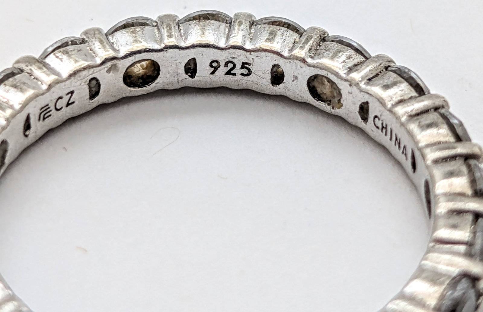 Lot of 2 Sterling Silver Eternity Ladies Rings w/ CZ's - 5