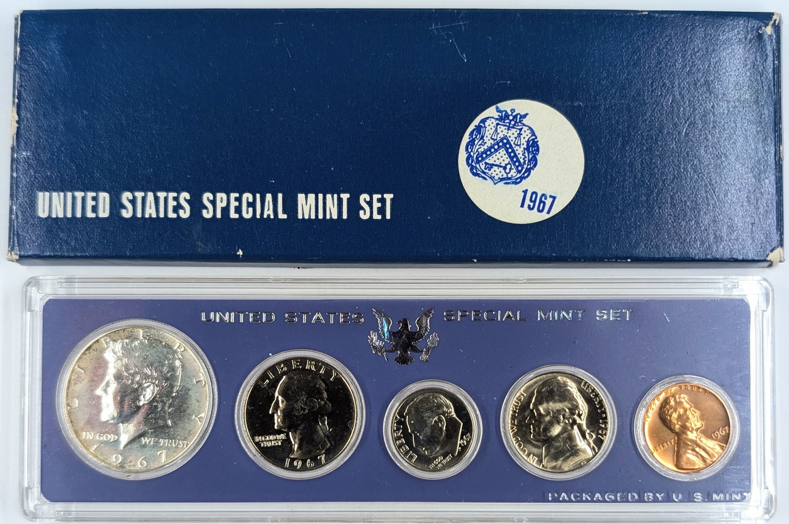 1967 US Special Mint Set w/ Silver JFK Half: 40% Silver 