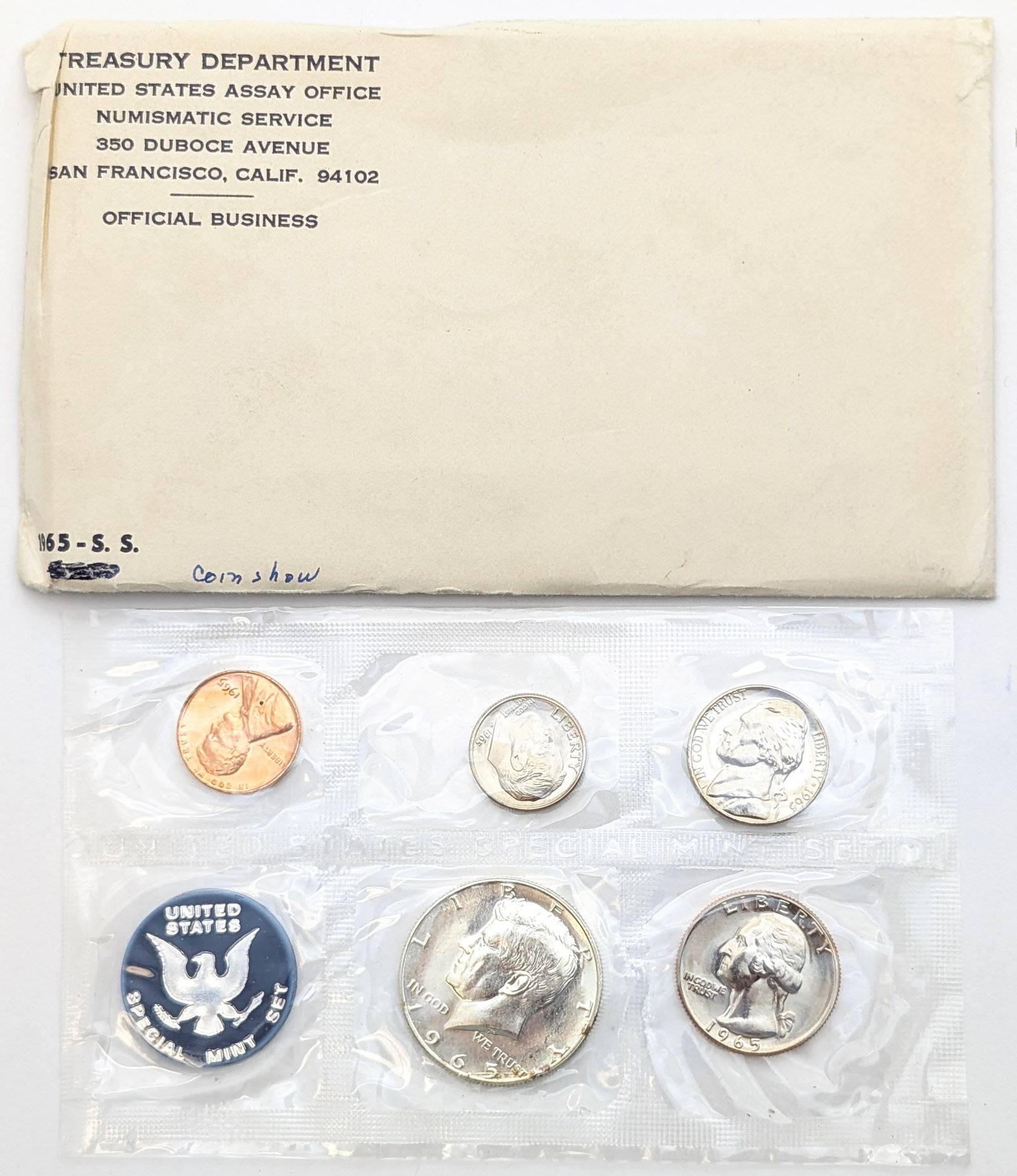 1965 Silver US Mint Special Set w/ Silver JFK Half: 40% Silver 