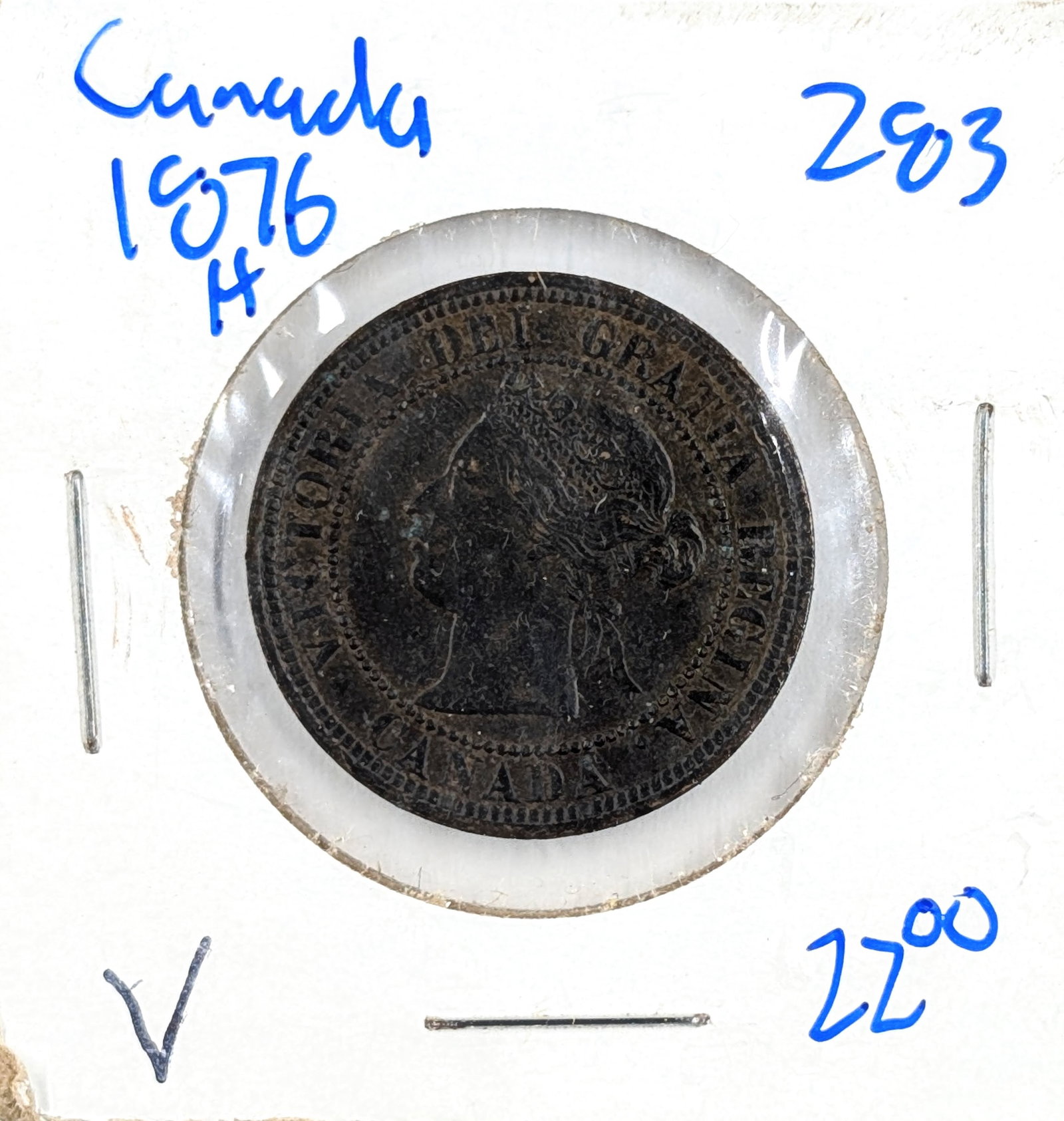 1876 Canadian Large Cent: Coin 