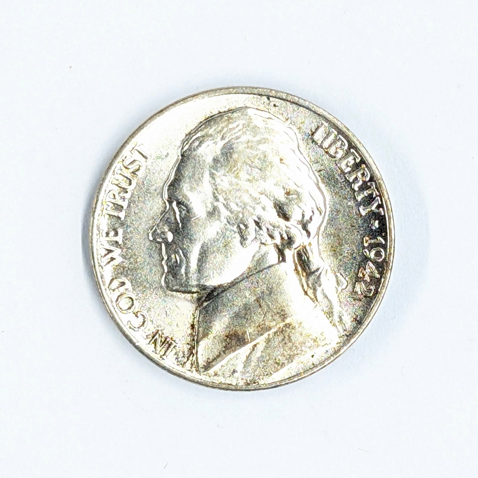 1942-D Silver War Nickel - AU: 35% Silver 
