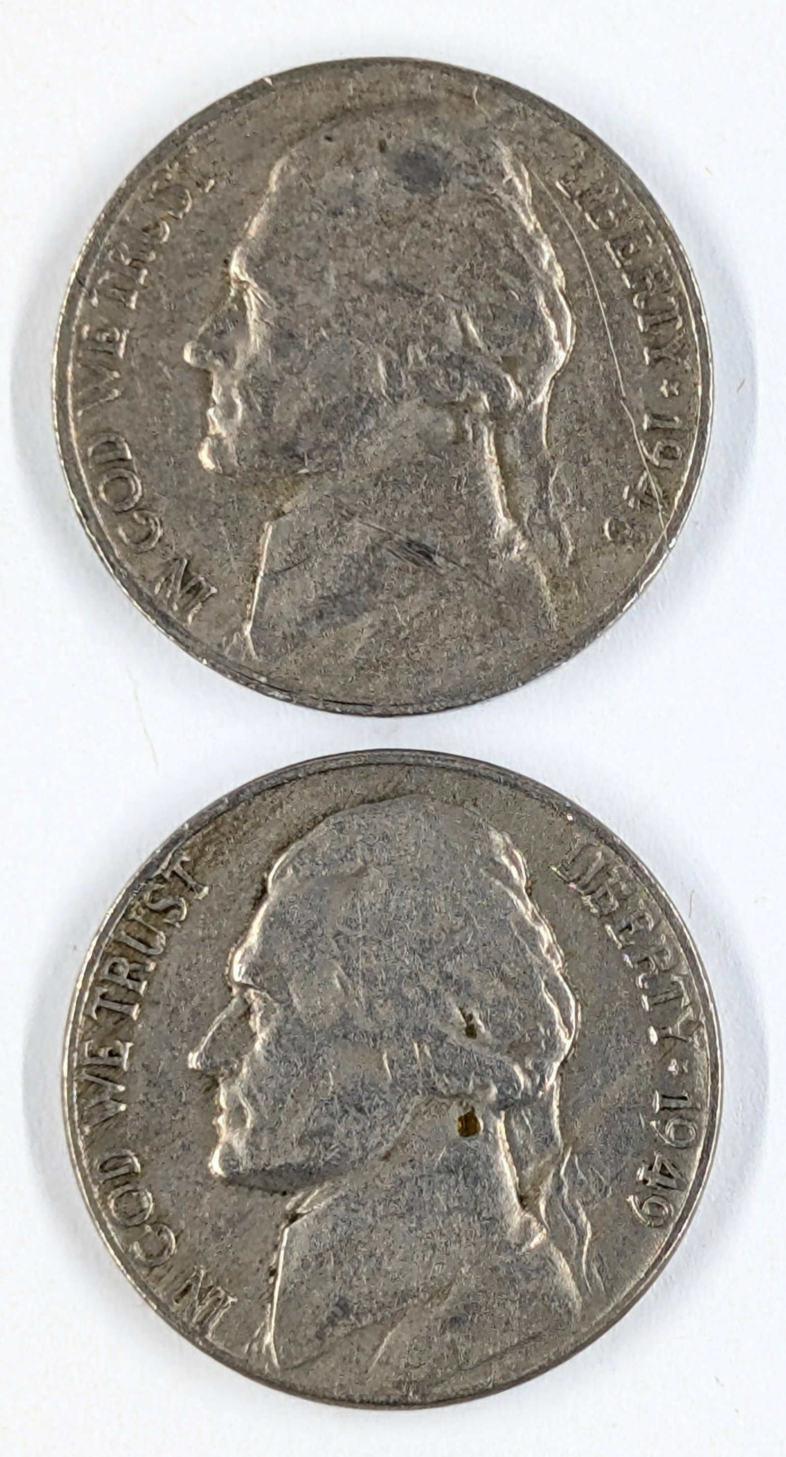 Lot of 2 Jefferson Nickels - 1948-S, 1949: Coin 
