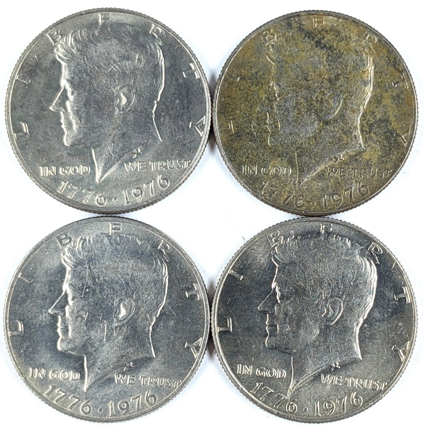 Lot of 4 Bicentennial 1976 John F Kennedy Half Dollars - Some Uncirculated: Coin 