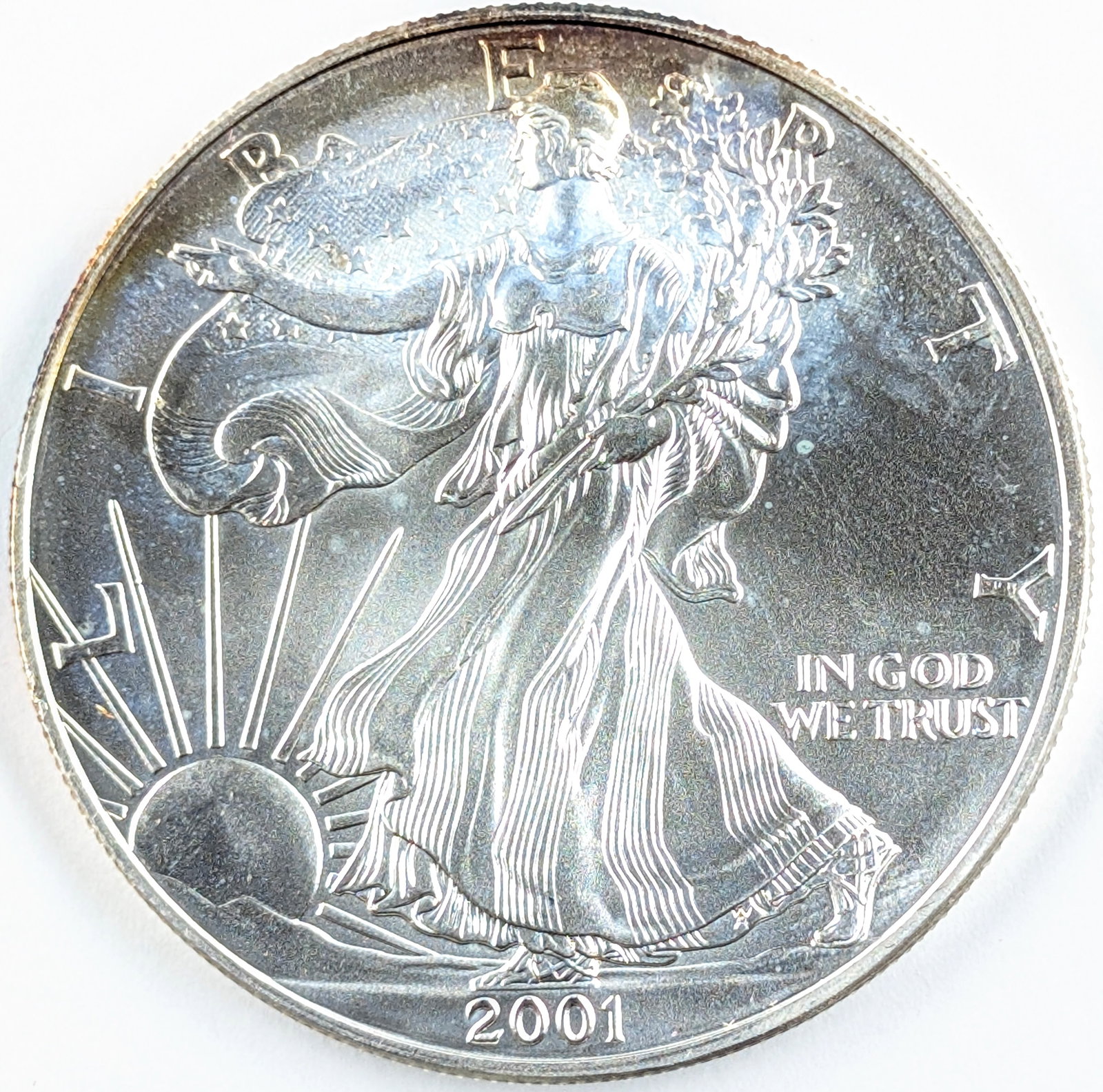 2001 American Silver Eagle Dollar- Toned (1 of 2)