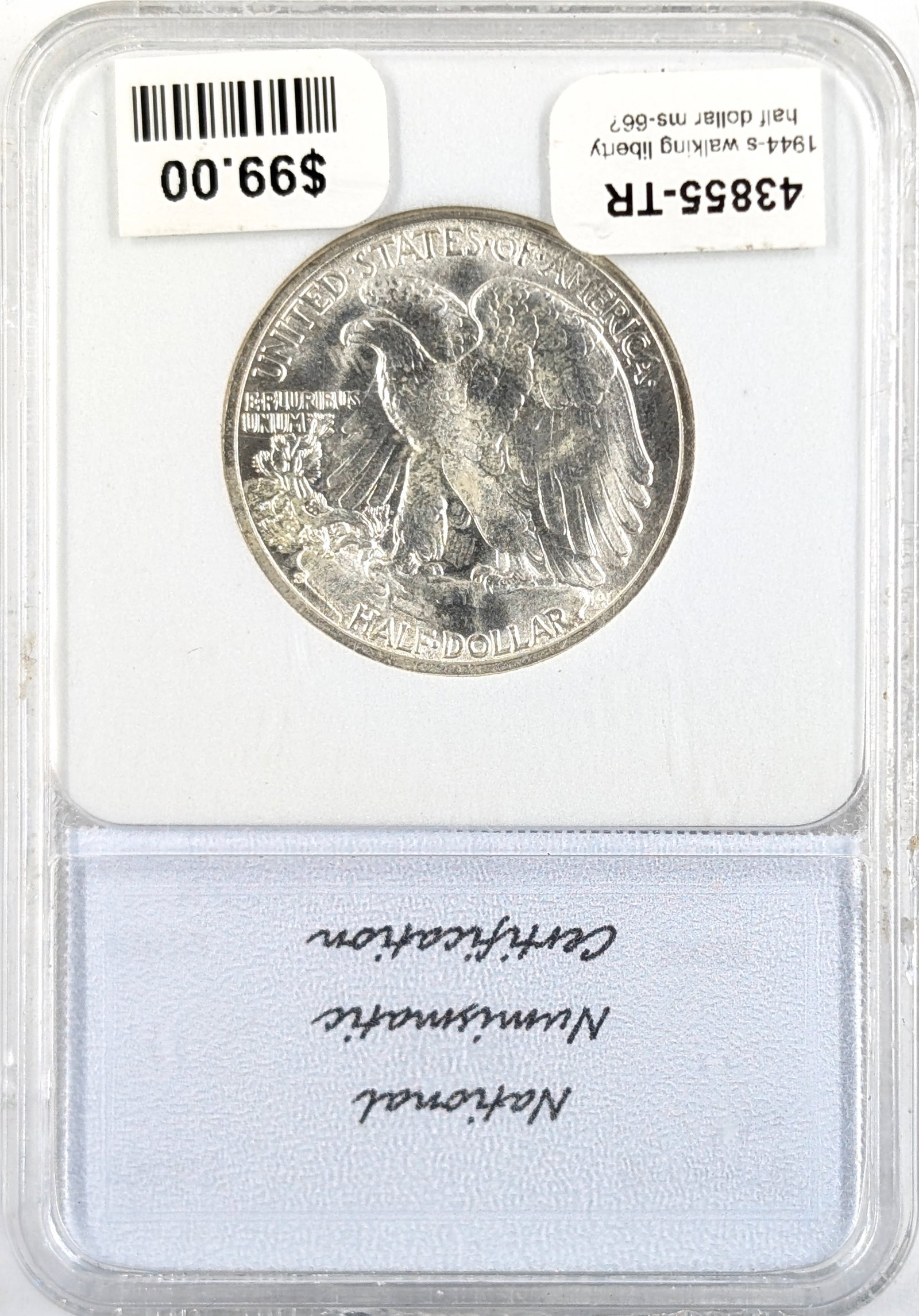 NNC 1944-S MS66 Silver Walking Liberty Half Dollar - 2