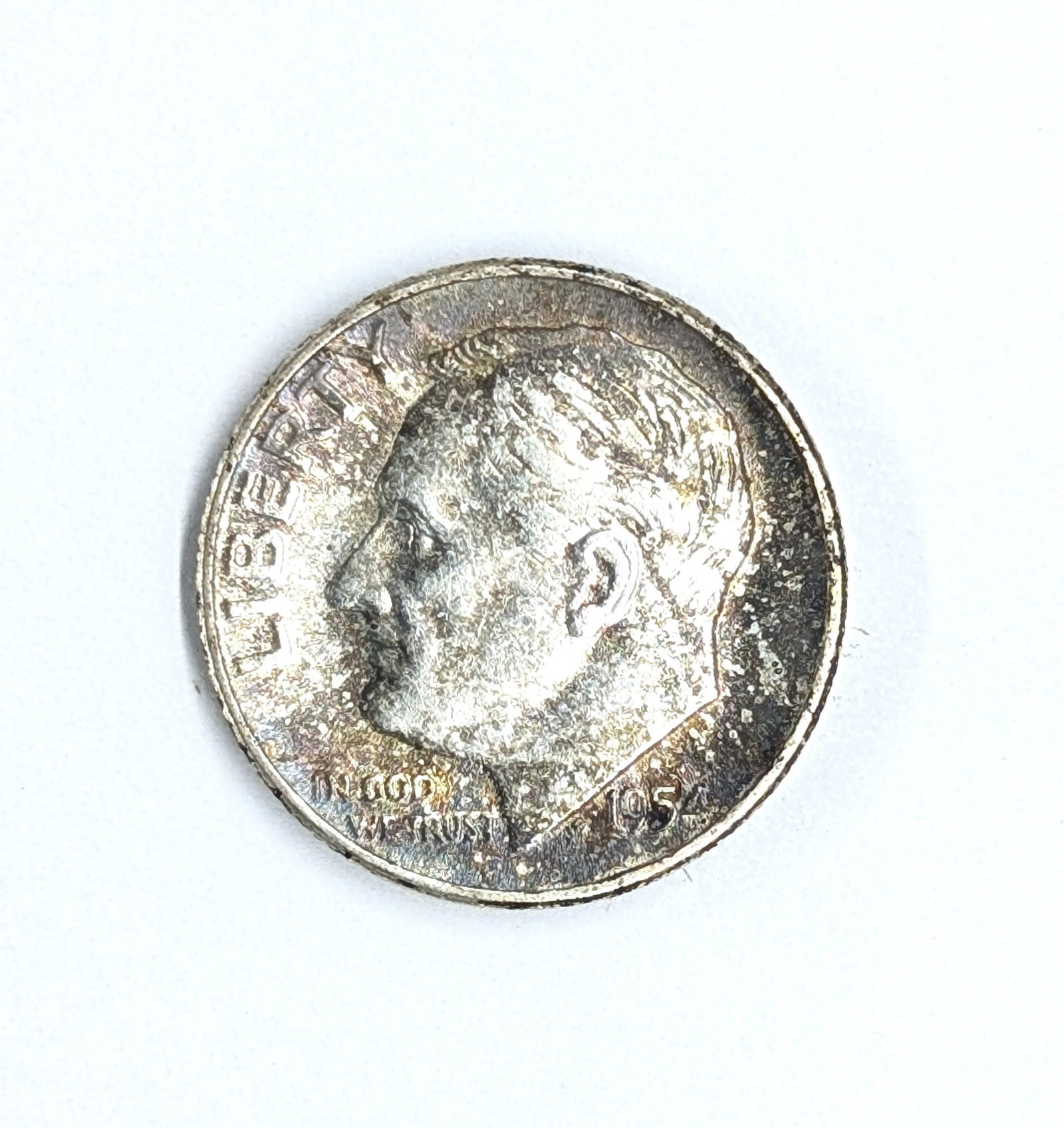 1954 Silver Roosevelt Dime- Uncirculated, Toned - 2