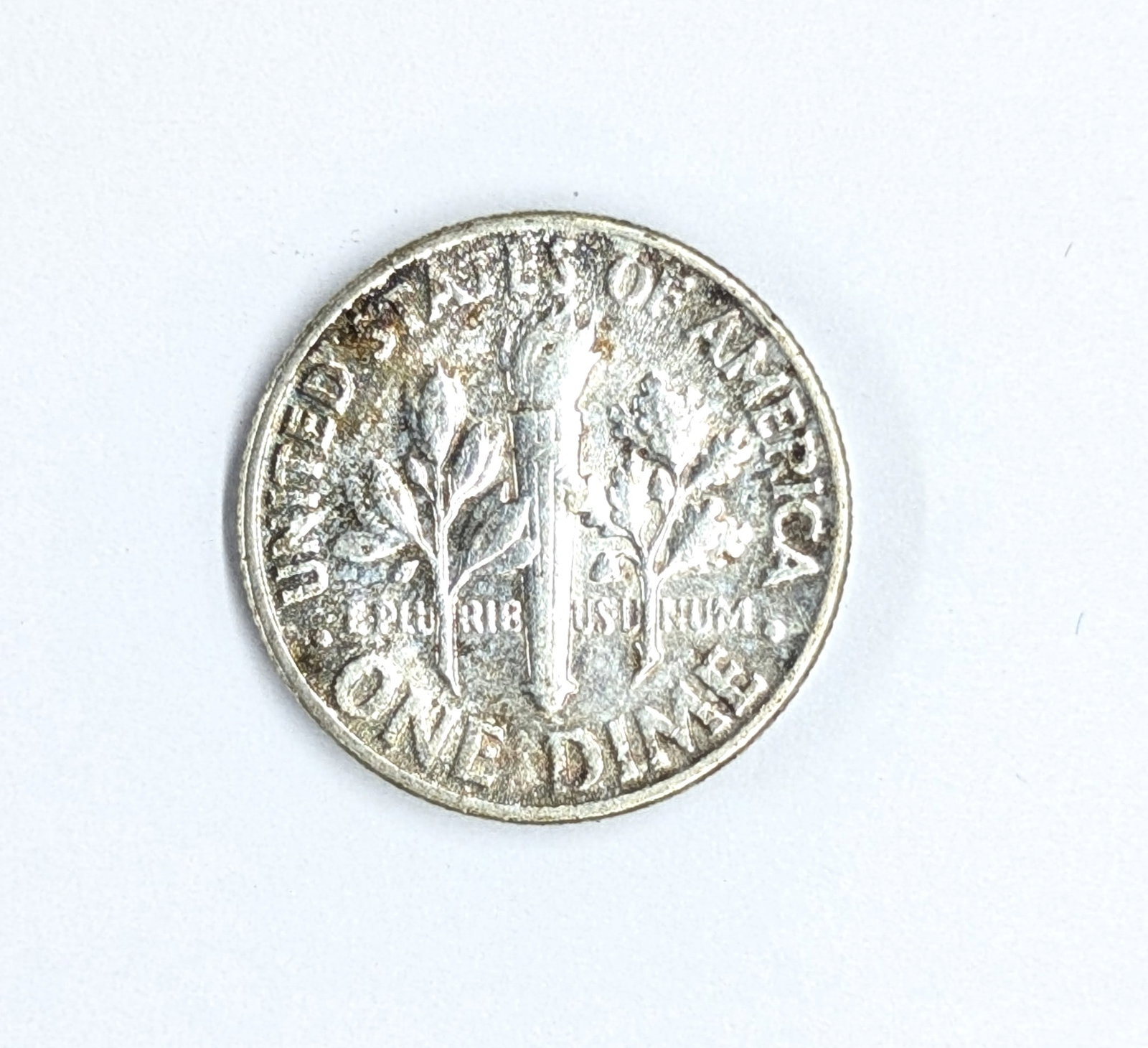 1954 Silver Roosevelt Dime- Uncirculated, Toned - 3