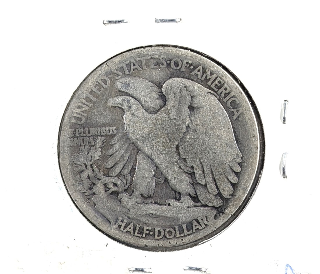1921-S Silver Walking Liberty Half Dollar- Key Date, Soft Toning - 3