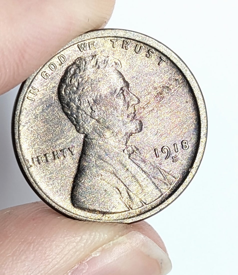 1918-S Wheat Cent- Toned: _
