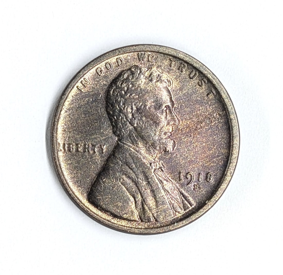 1918-S Wheat Cent- Toned - 2