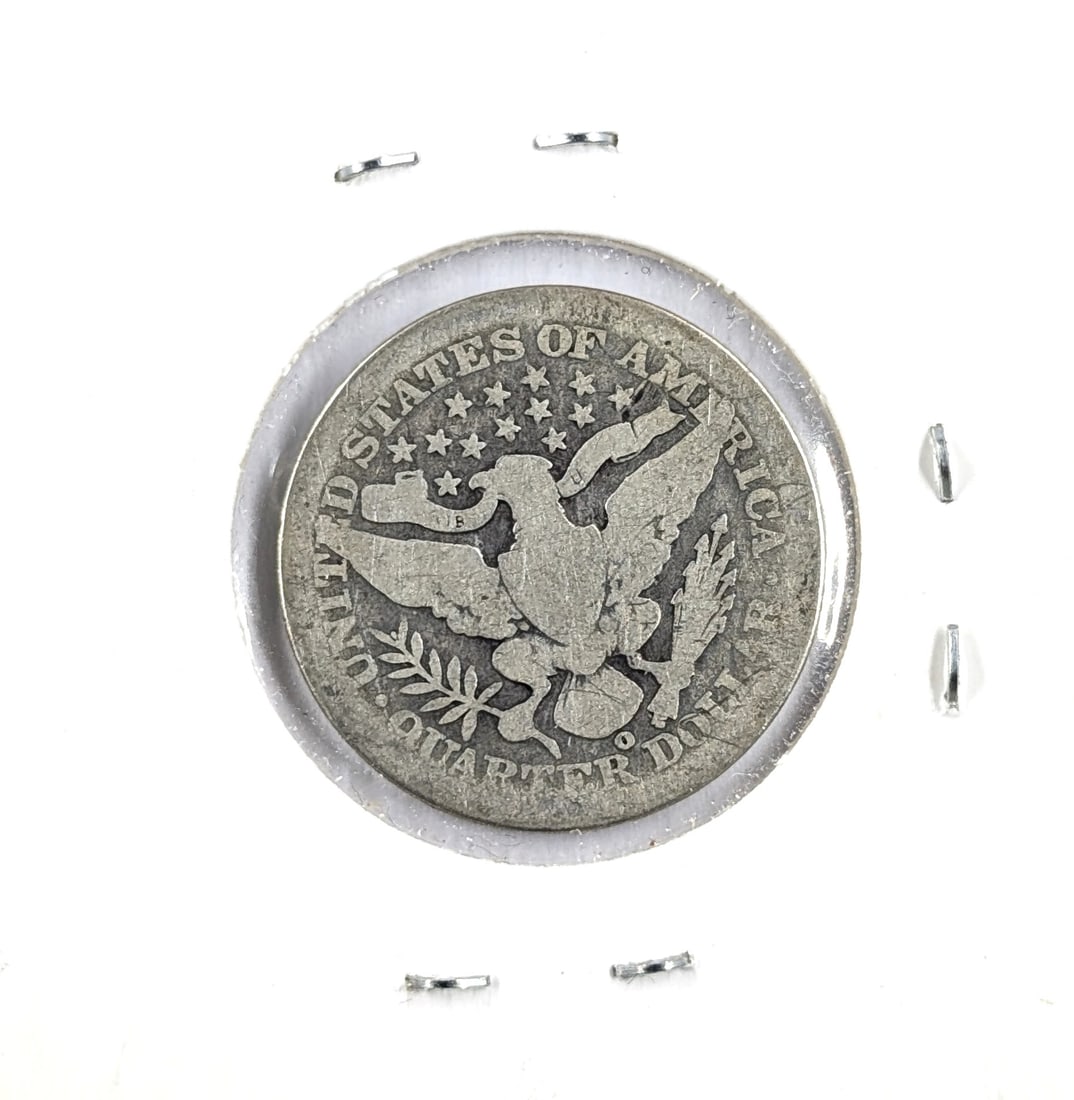 1909-O Silver Barber Quarter- Key Date - 2