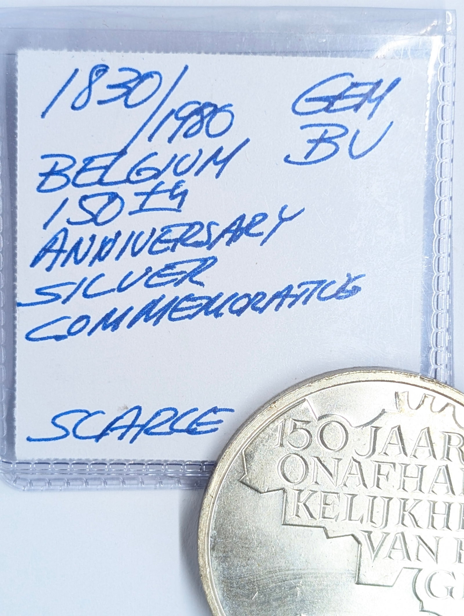 1830-1980 Silver Belgium 500 Francs- 150th Anniversary Commemorative Coin - 3