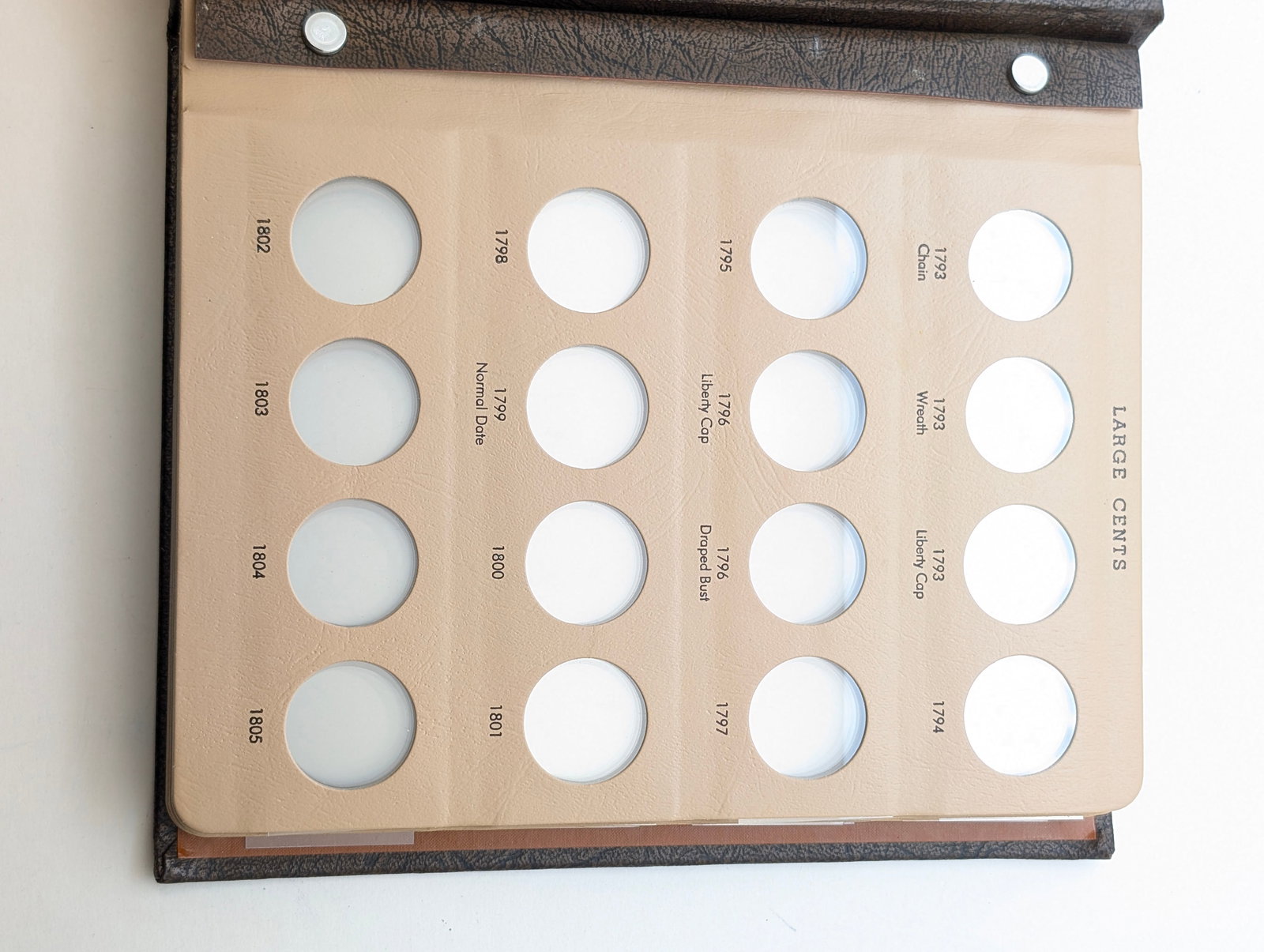 Empty Dansco Large Cents 1793-1857 Coin Album - 3