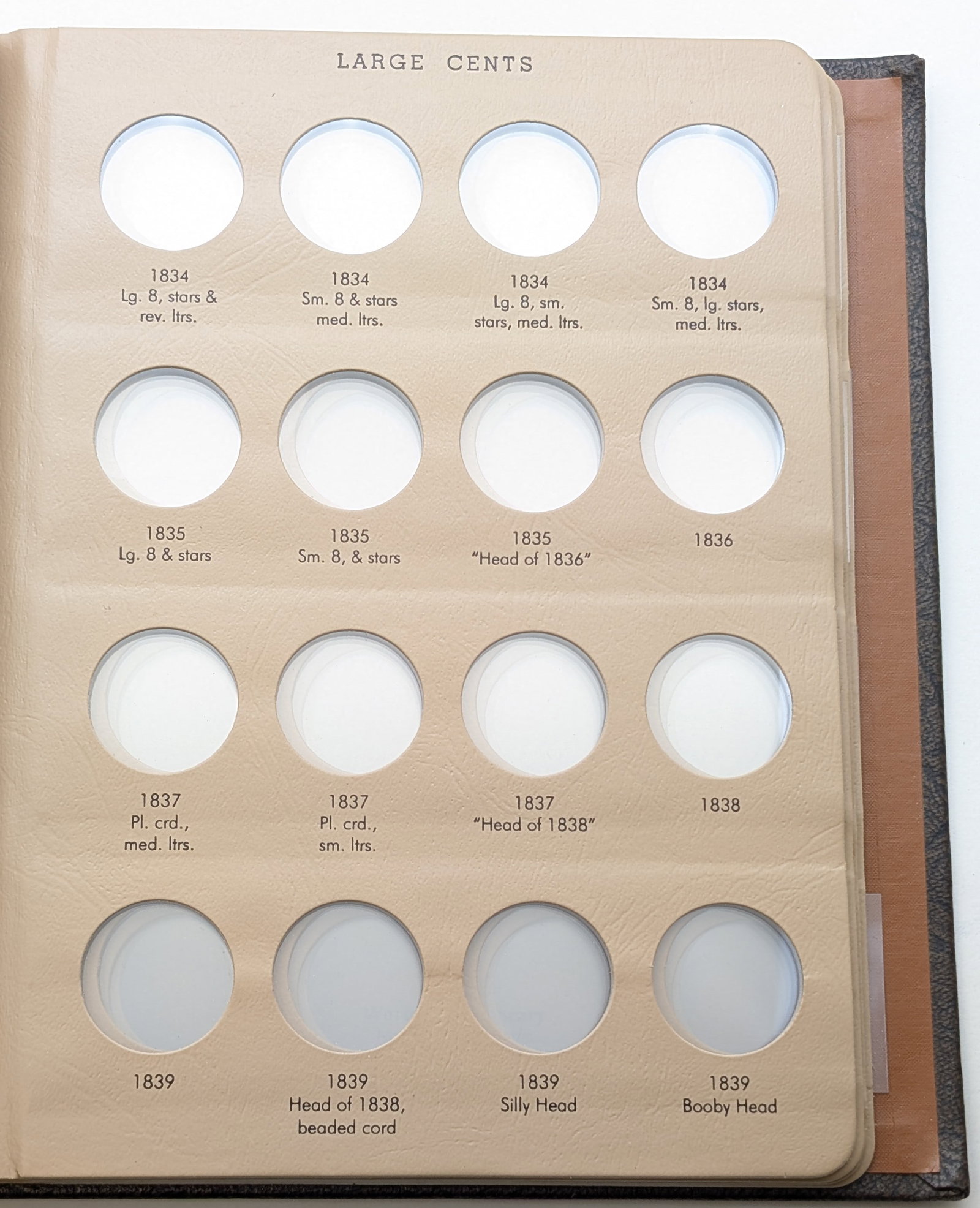 Empty Dansco Large Cents 1793-1857 Coin Album - 6
