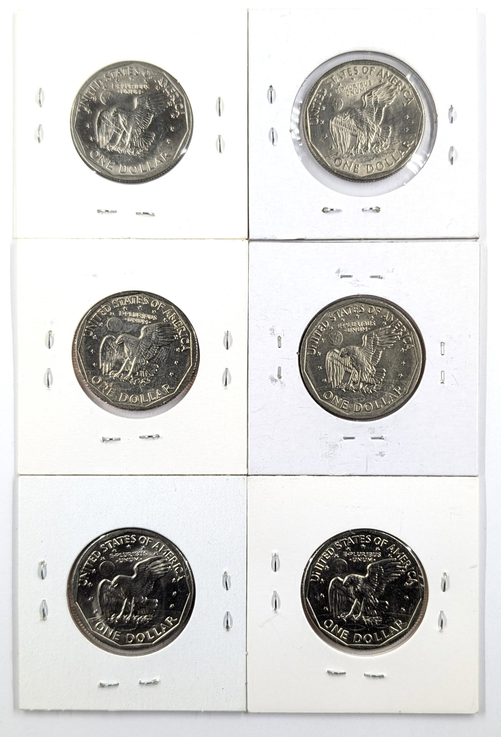 Lot of 6 Uncirculated Susan B. Anthony Dollars- 1979-1981 - 2