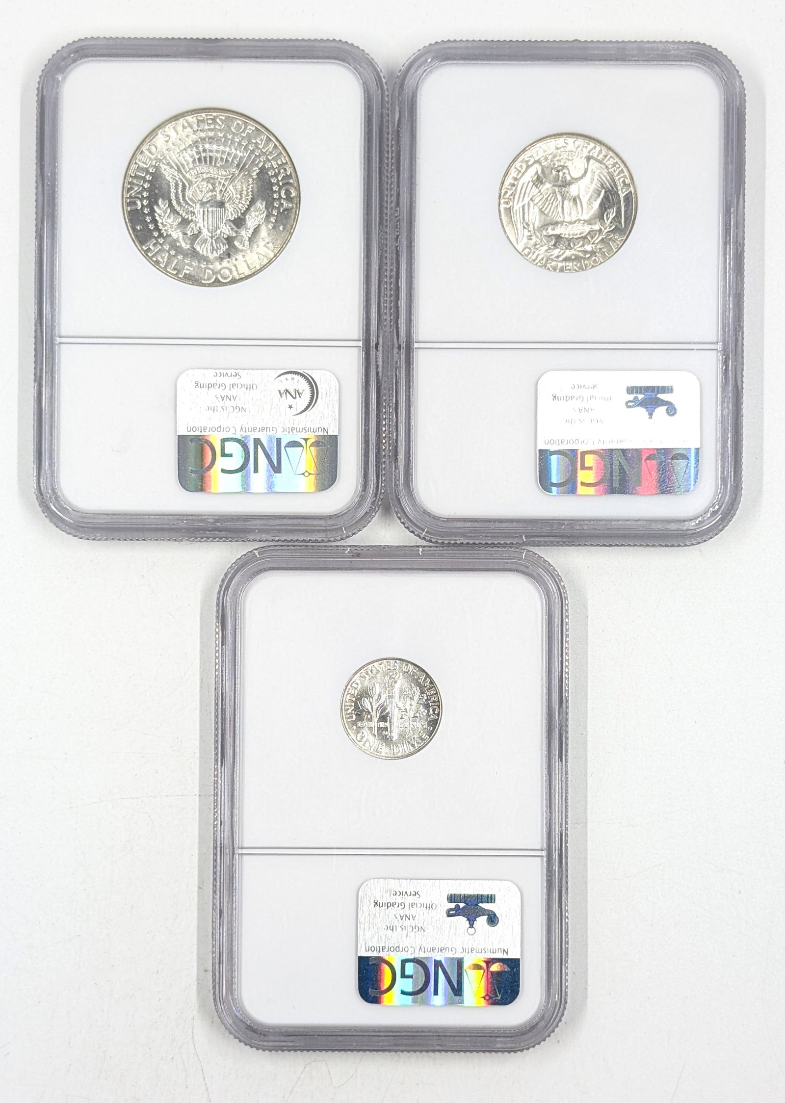 Lot of 3 Silver NGC Binions Uncirculated Type Set - 2