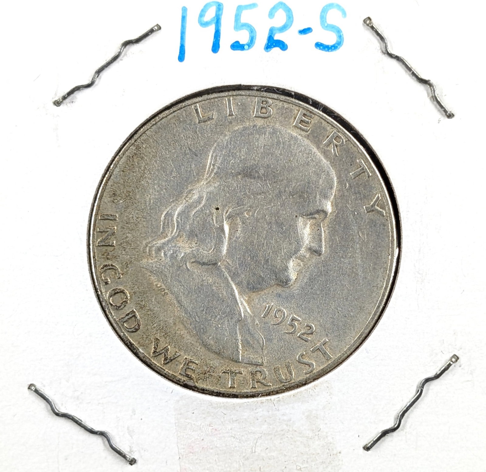 1952-S Silver Franklin Half Dollar- Toned: _
