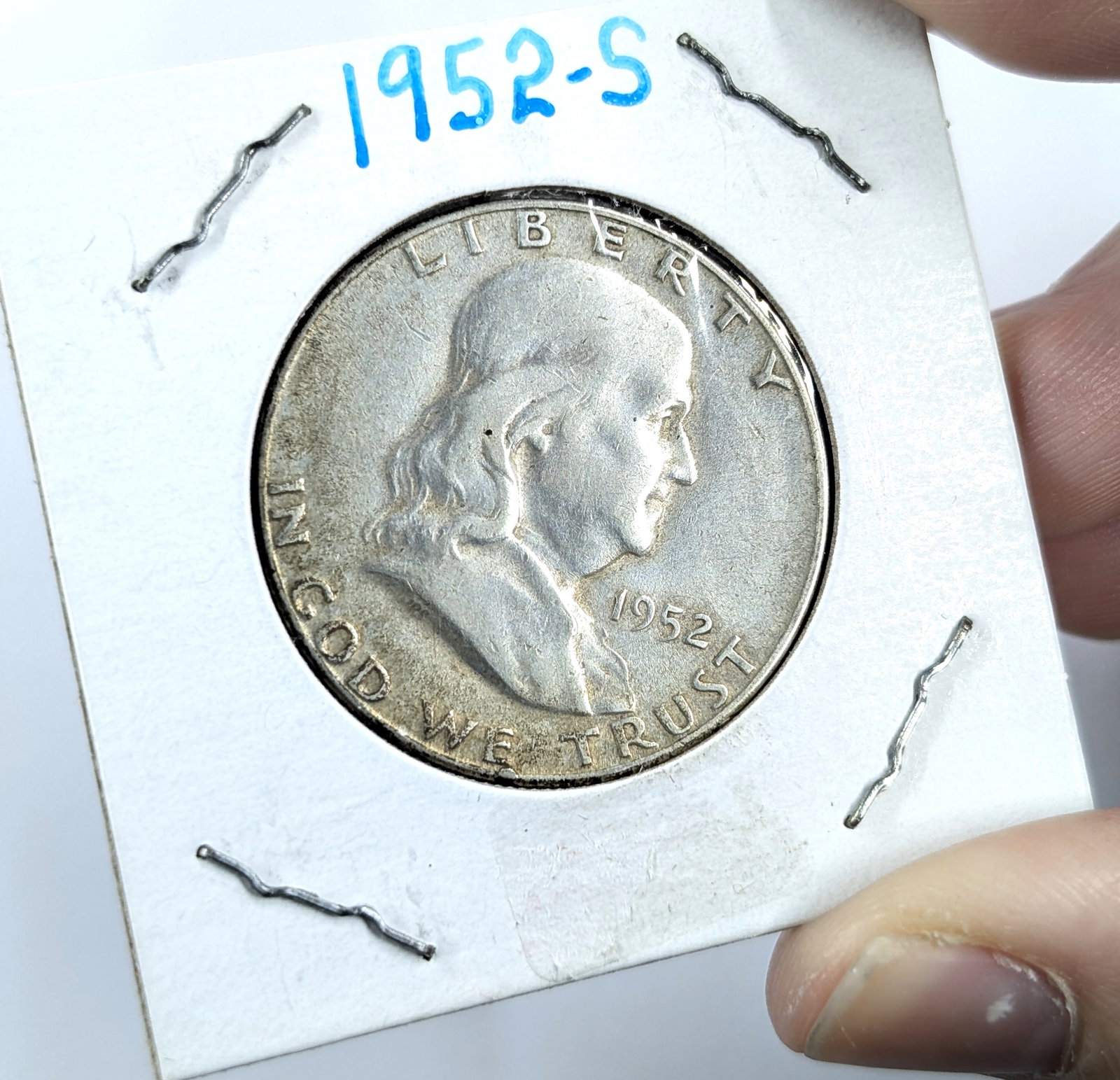 1952-S Silver Franklin Half Dollar- Toned - 3