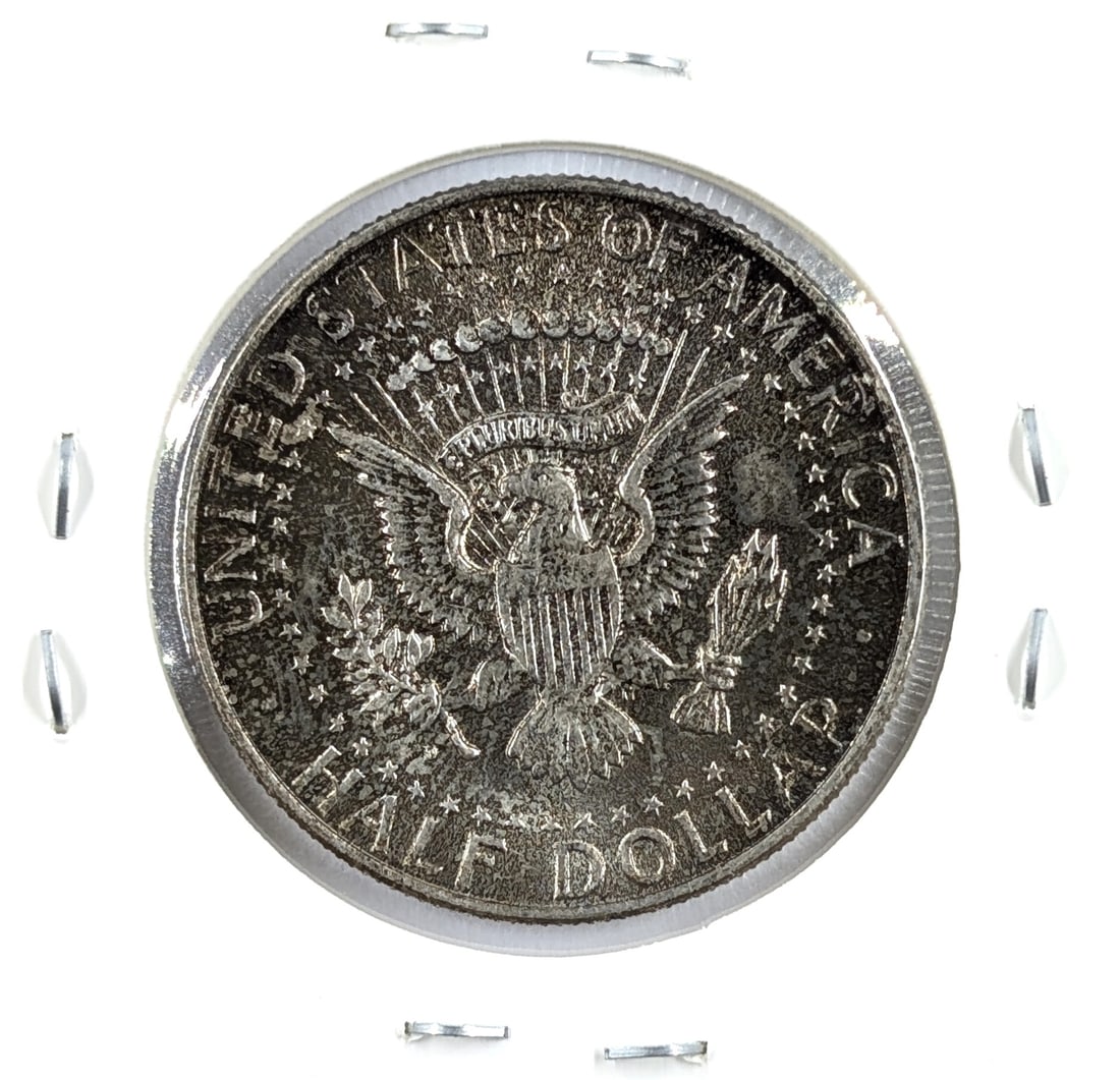 1964 Silver John F. Kennedy Half Dollar- Uncirculated, Toned - 2