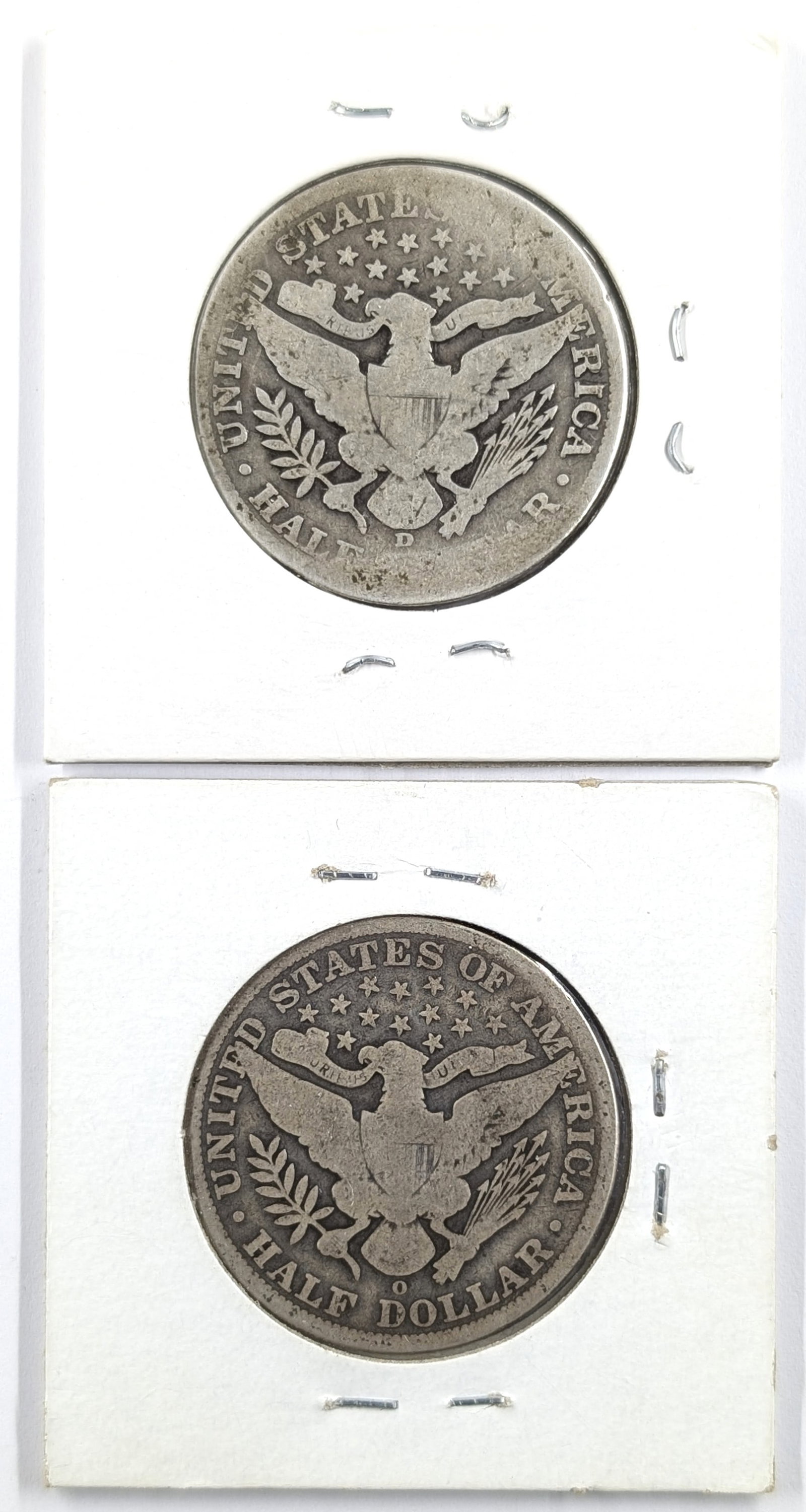 Lot of 2 Silver Barber Half Dollars- 1906 D/O - 2
