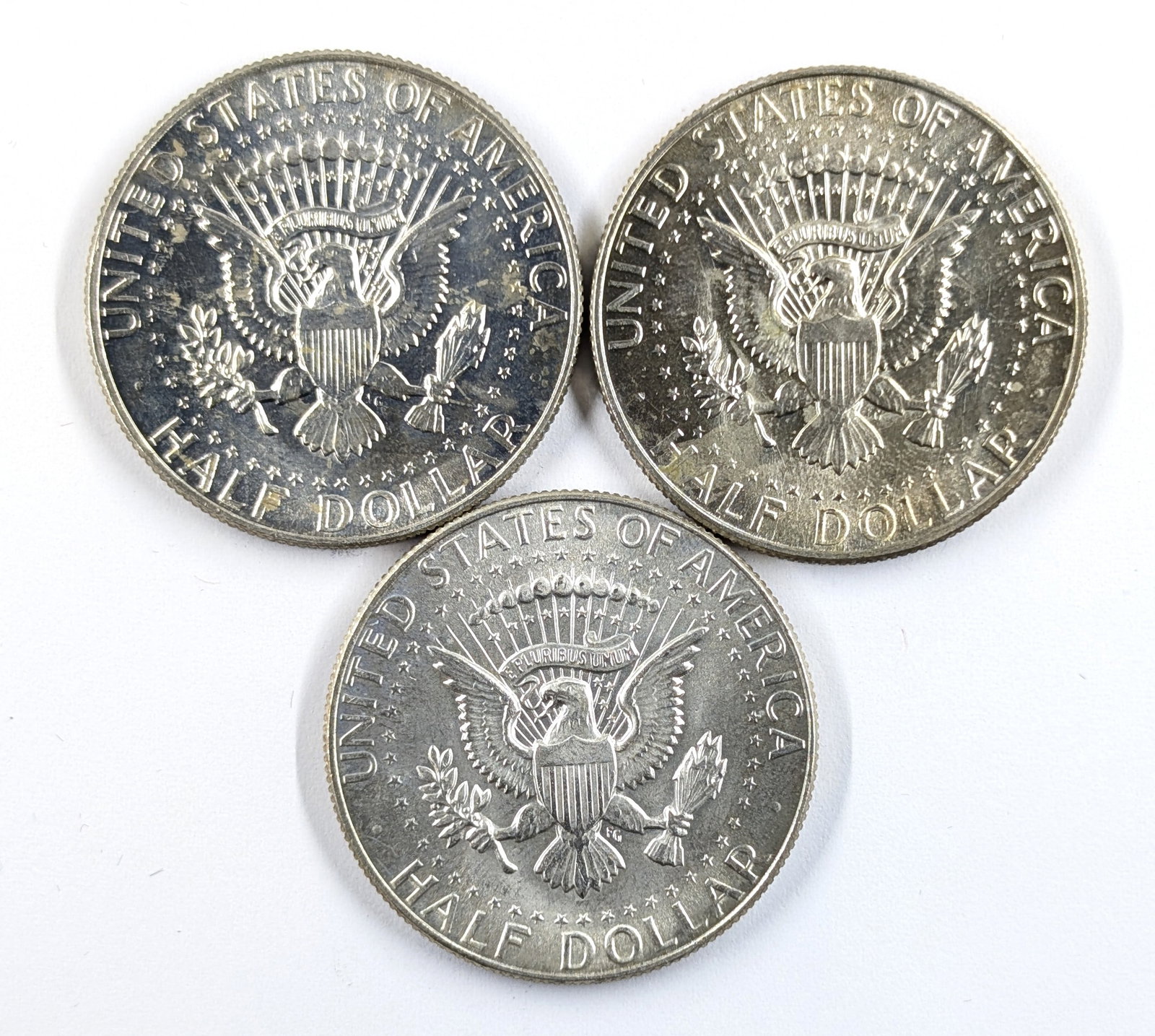 Lot of 3 Uncirculated Silver John F. Kennedy Half Dollars- 1967,1968,1969 - 2