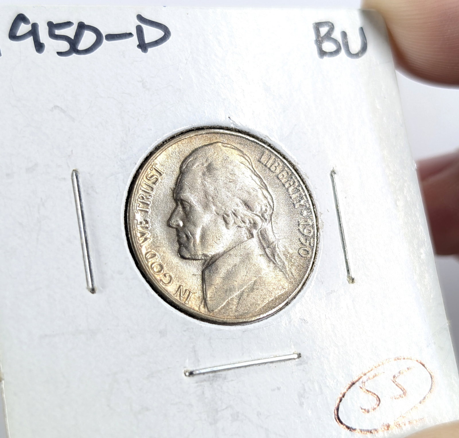 1950-D Jefferson Nickel- Key Date, BU, Toned (1 of 4)