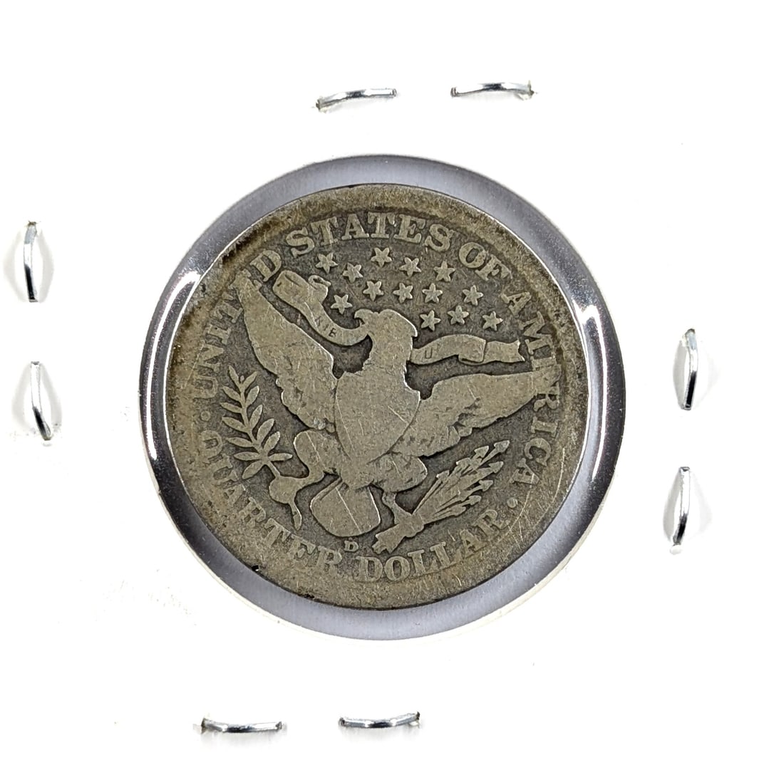 1909-D Silver Barber Quarter- Semi Key Date - 2