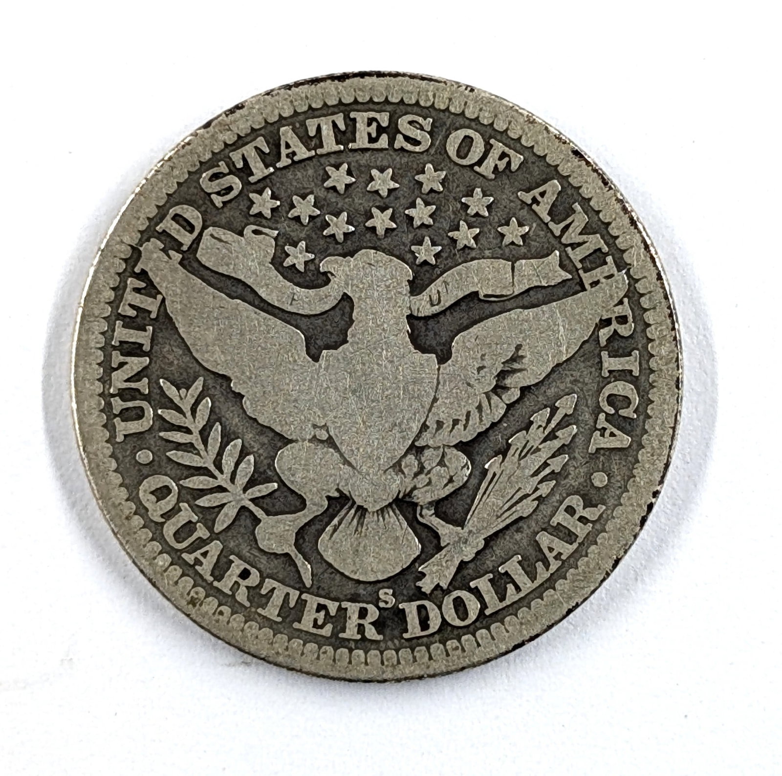 1912-S Silver Barber Quarter- Key Date - 2