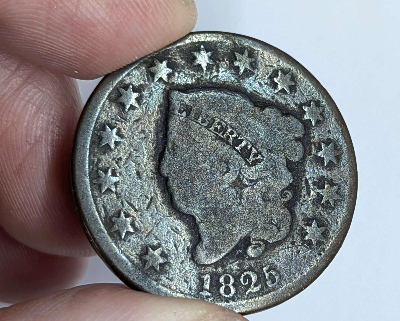 1825 Large Cent- Toned - 3